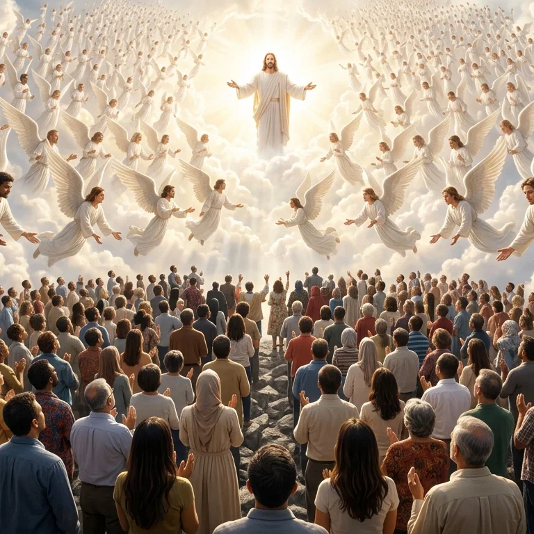 Heavenly Proclamation Above the Gathering Multitude