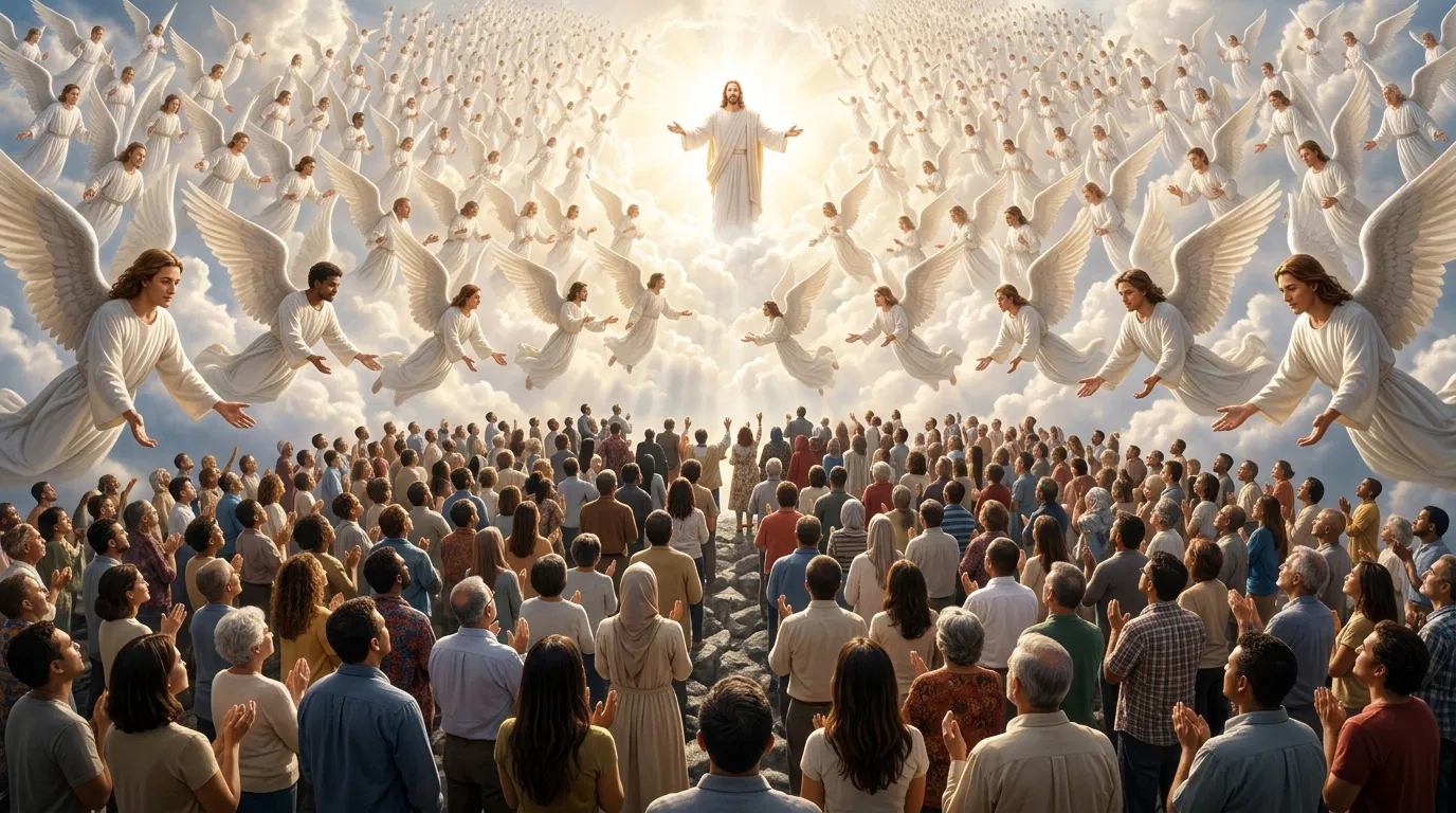 Heavenly Proclamation Above the Gathering Multitude
