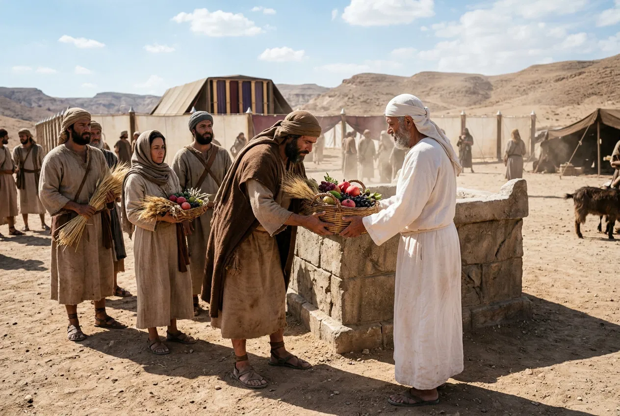 Israelites Bring Firstfruits to the Priest