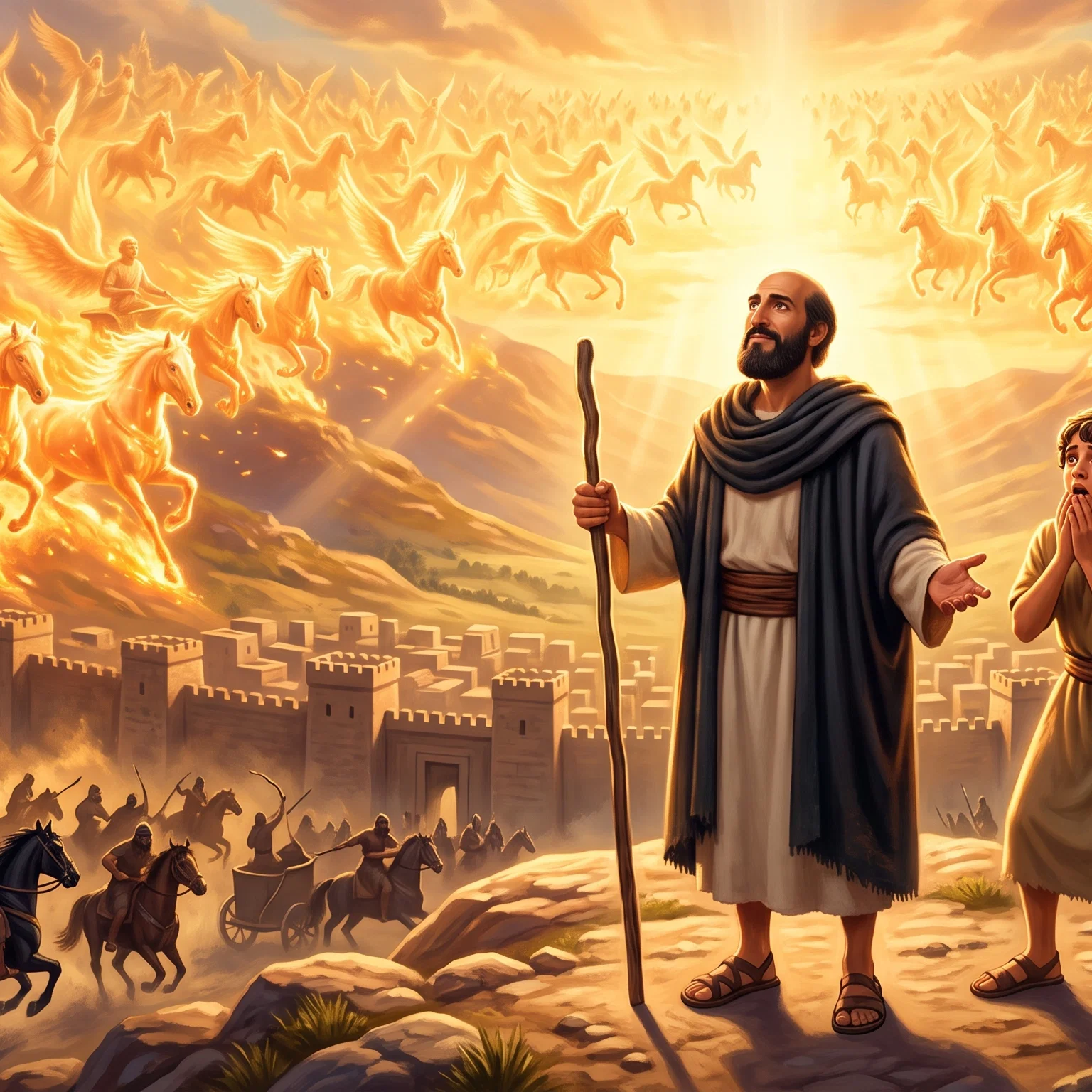 Celestial Chariots Defending the City