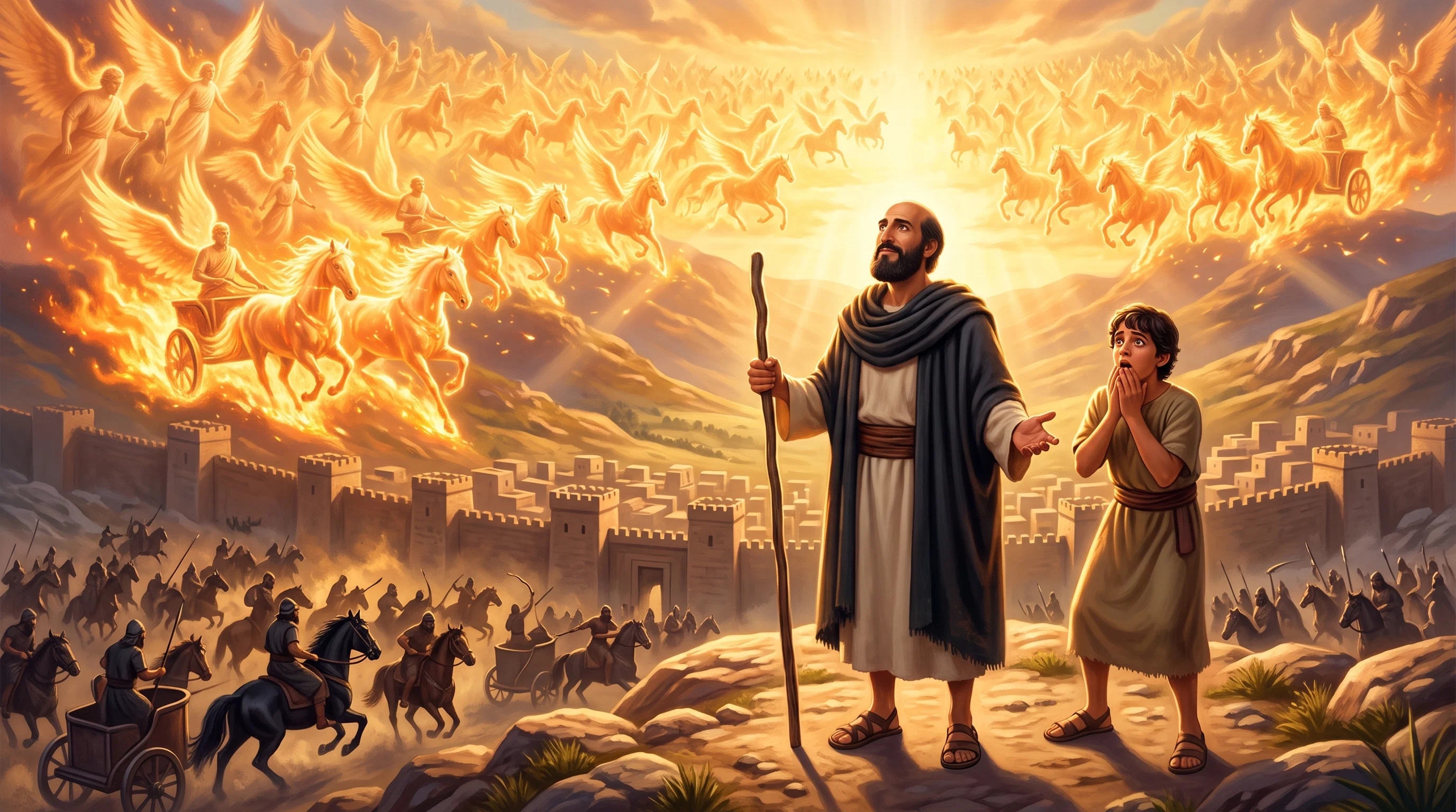 Celestial Chariots Defending the City