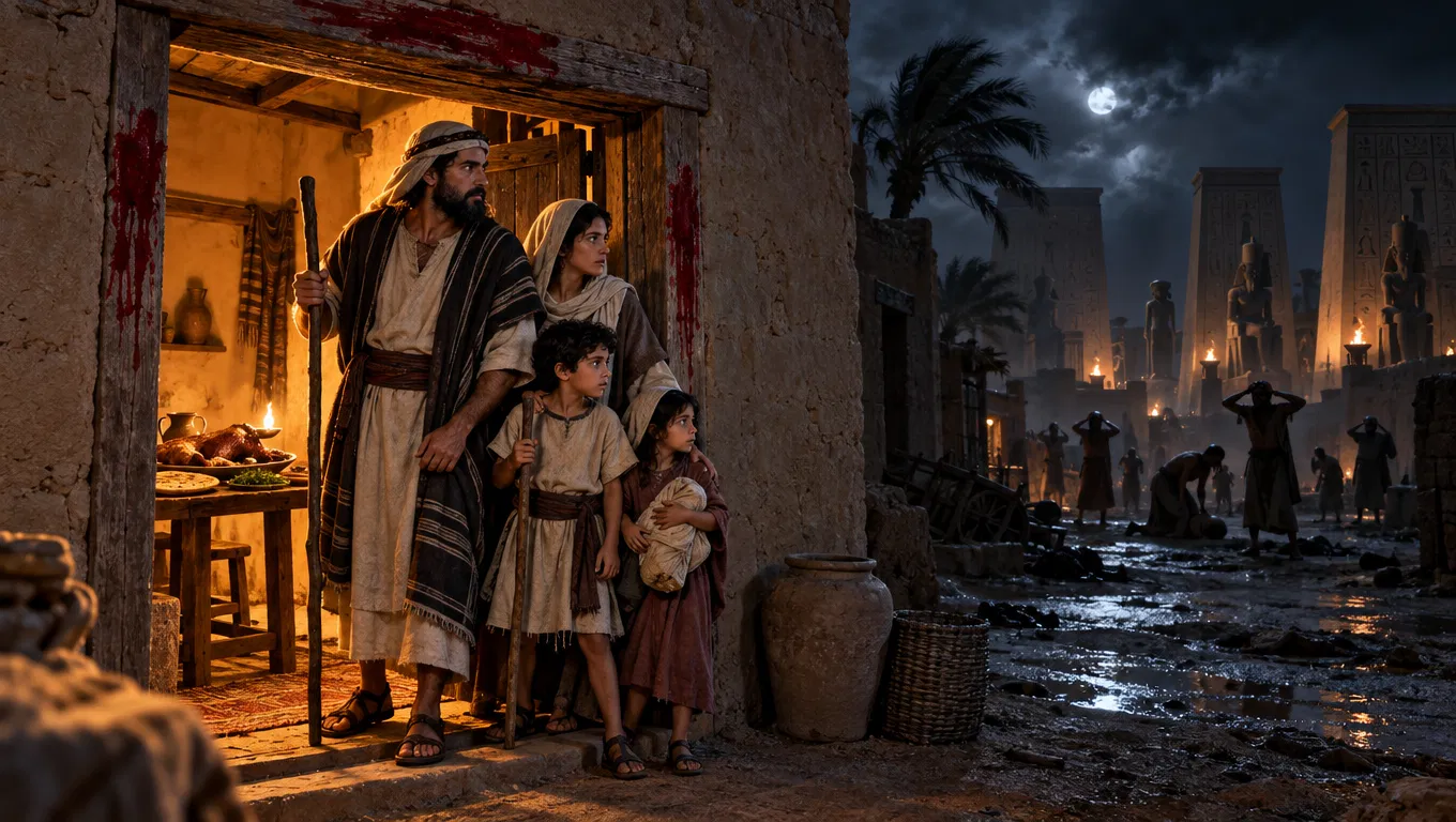 Israelites Sheltered by Blood on the Doorposts