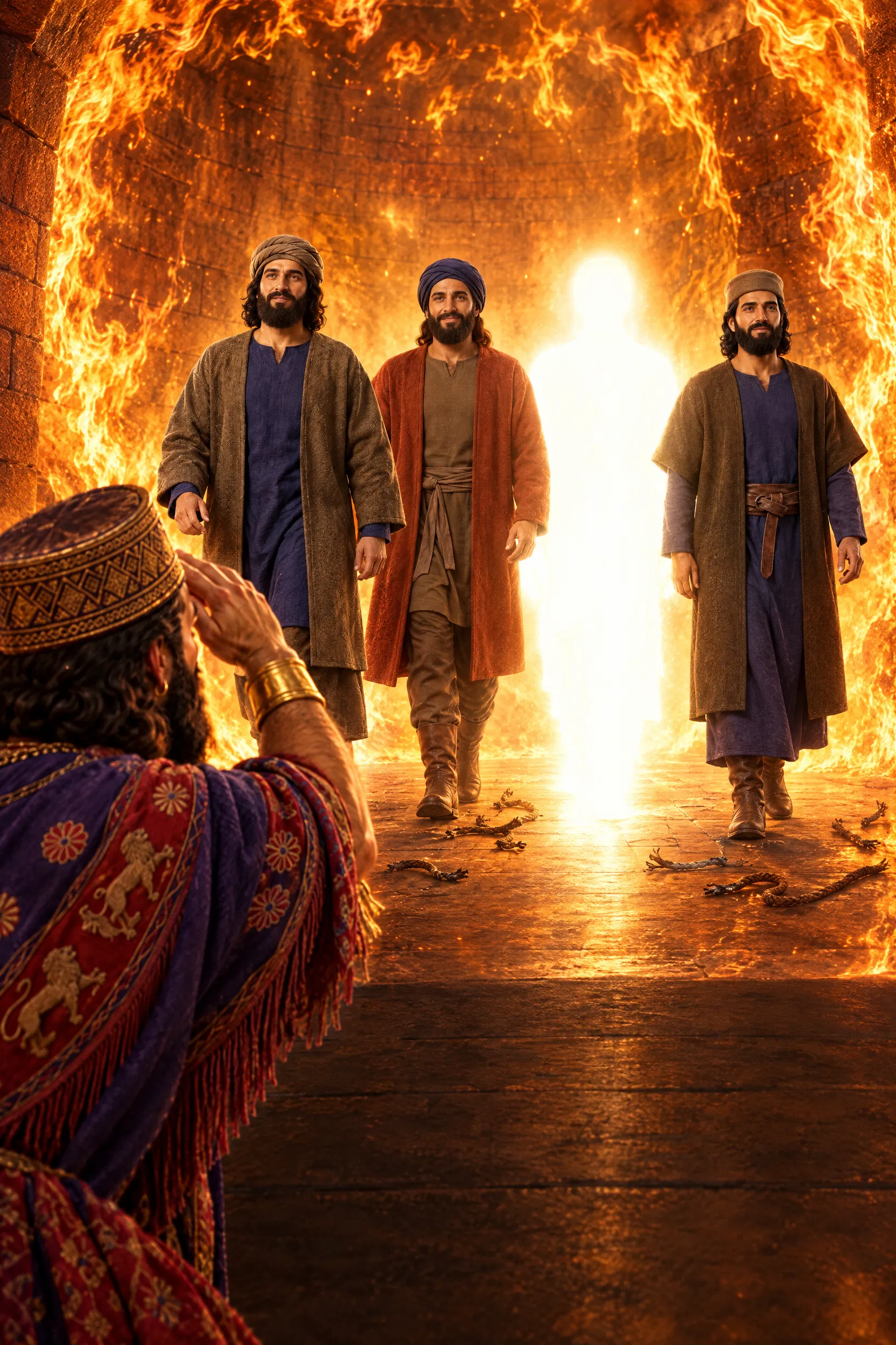 Three Men Walk Unharmed in the Fiery Furnace