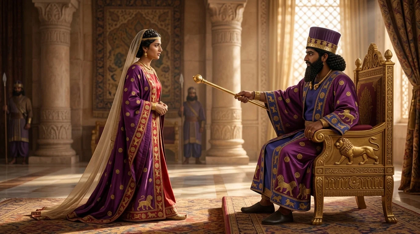 The Queen Before the Golden Scepter