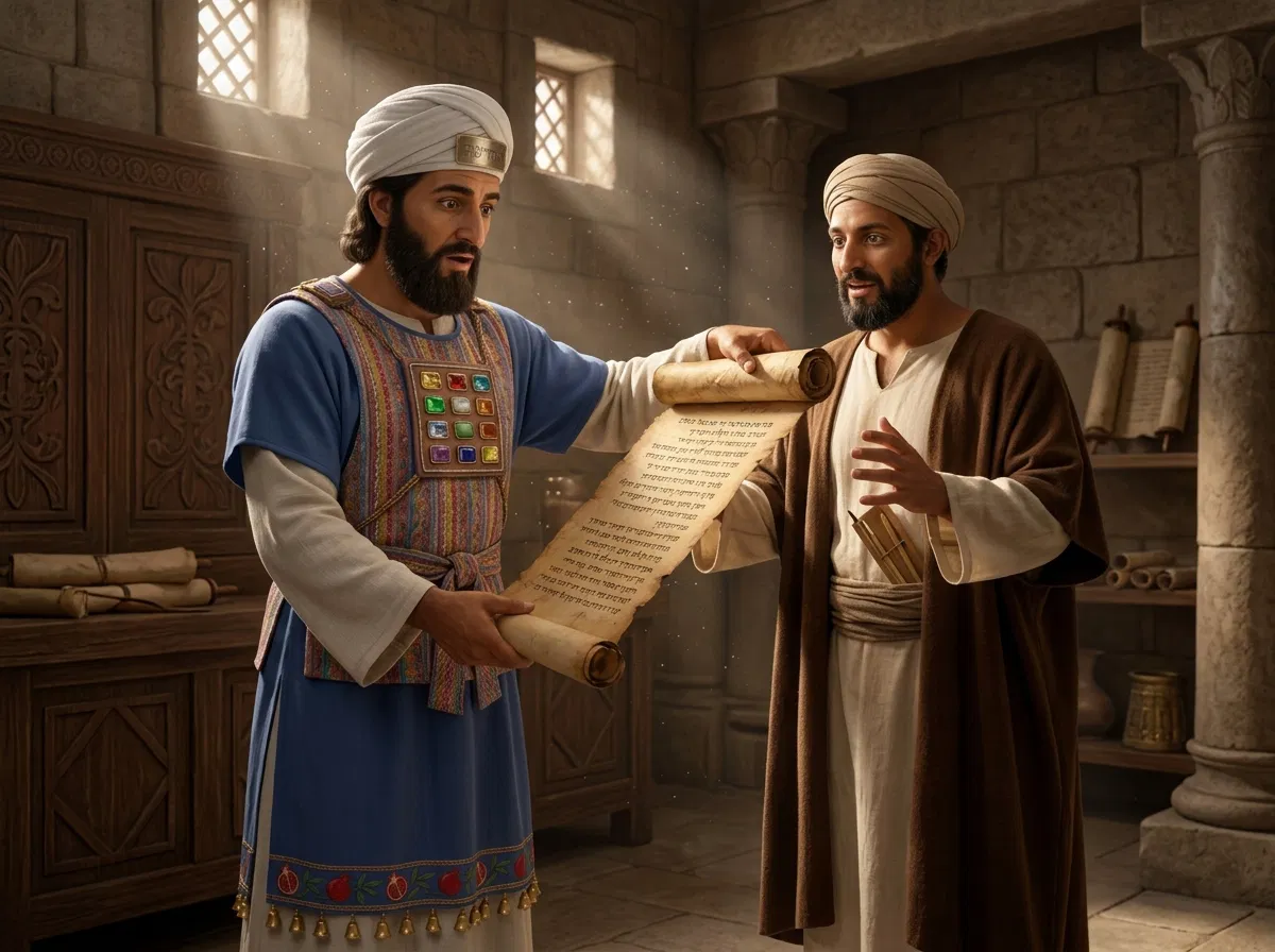 Hilkiah Shows Shaphan the Book of the Law
