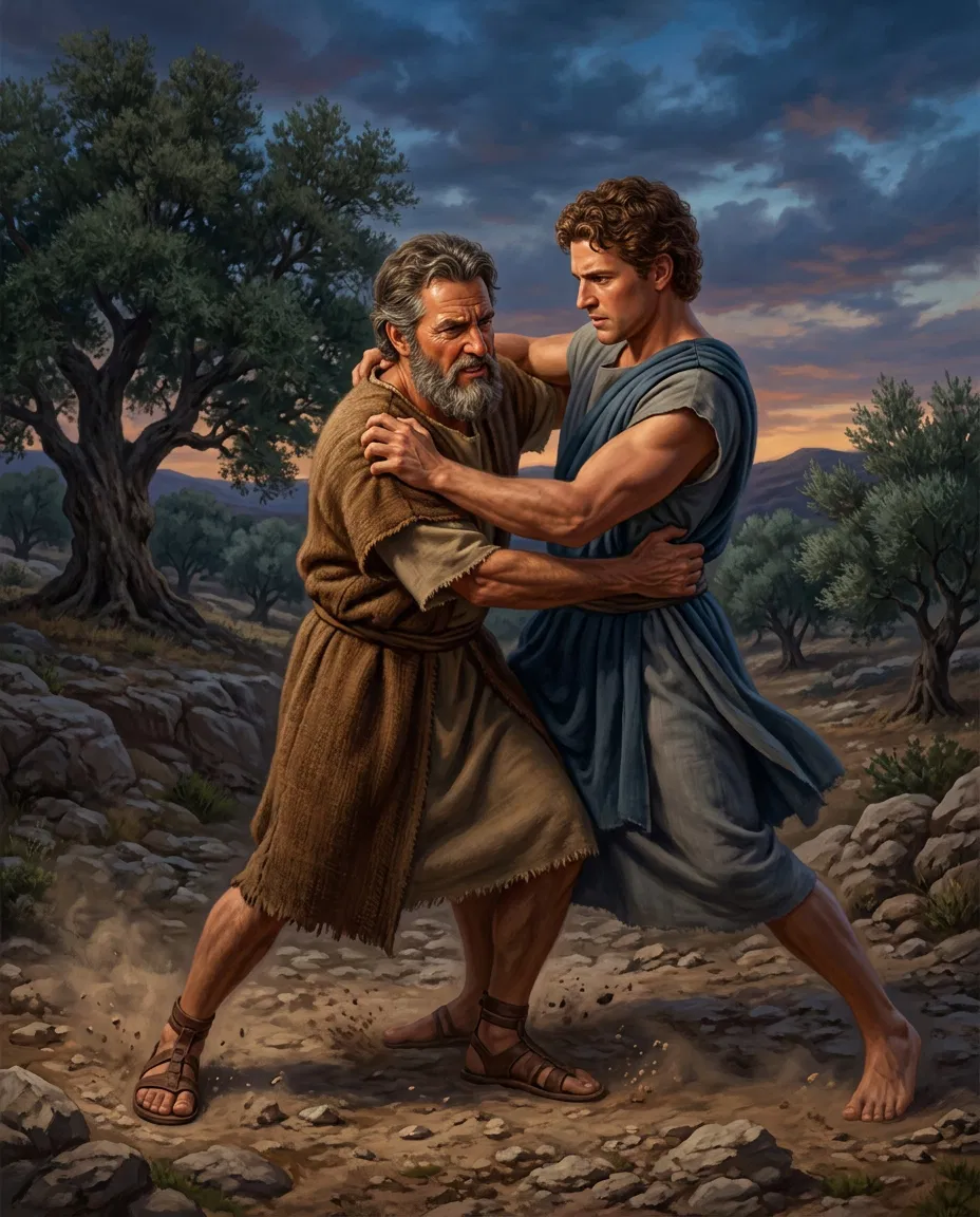 Jacob Wrestles With the Man at Dusk