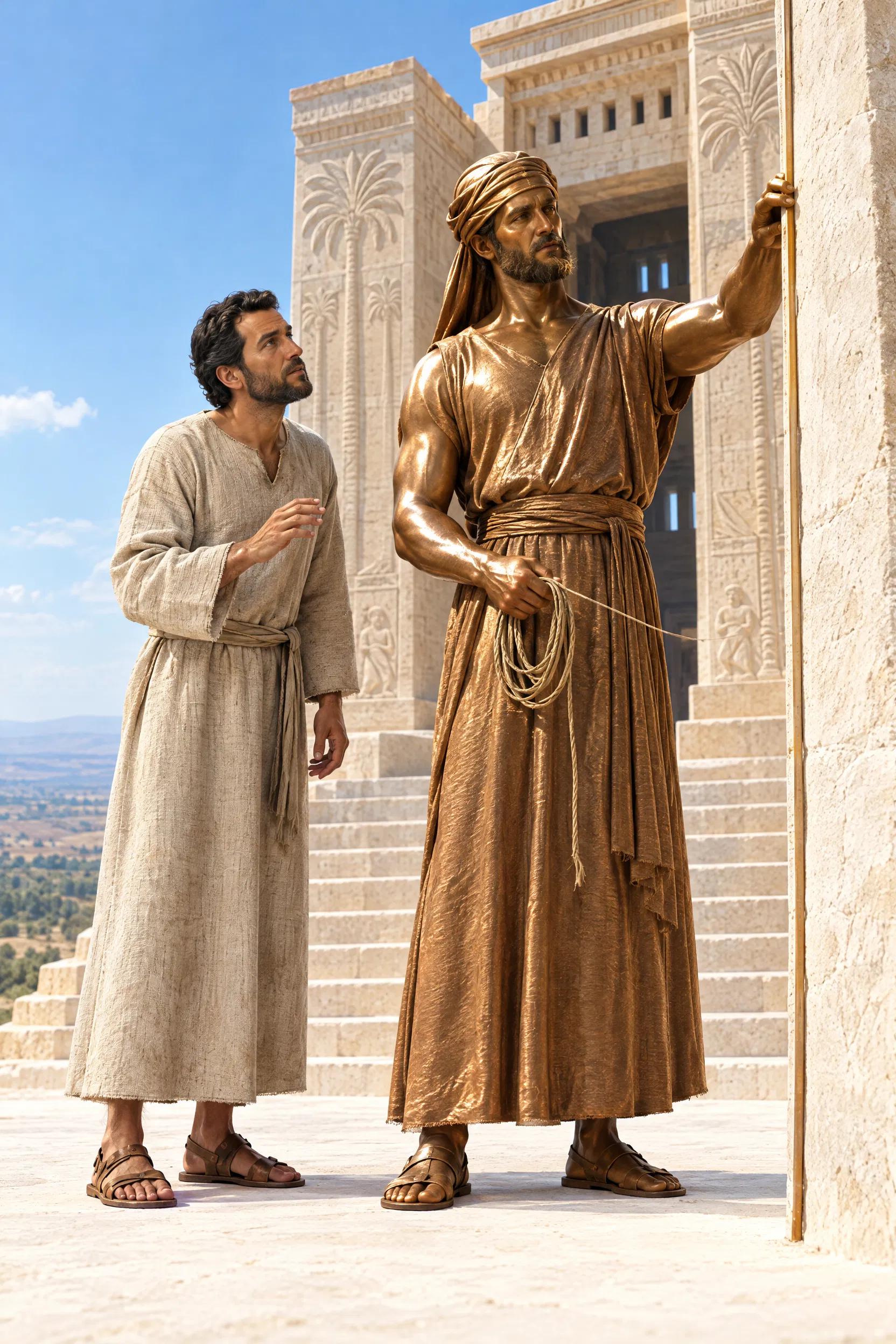 The Bronze Man Measures the Temple Gate