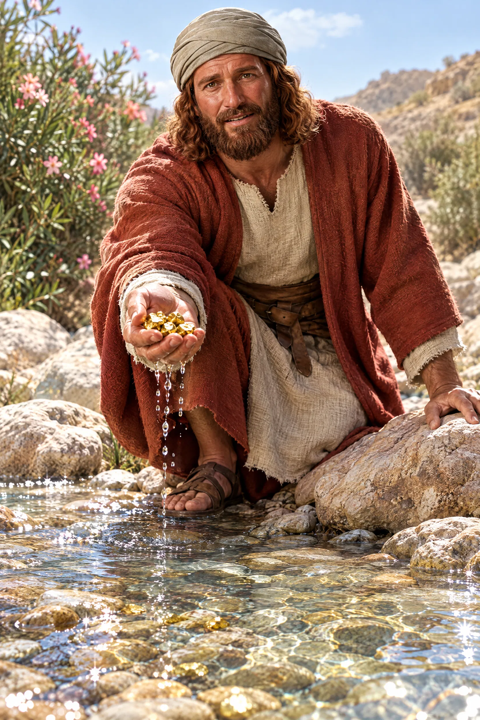 Eliphaz Lifts Gold Nuggets From a Brook