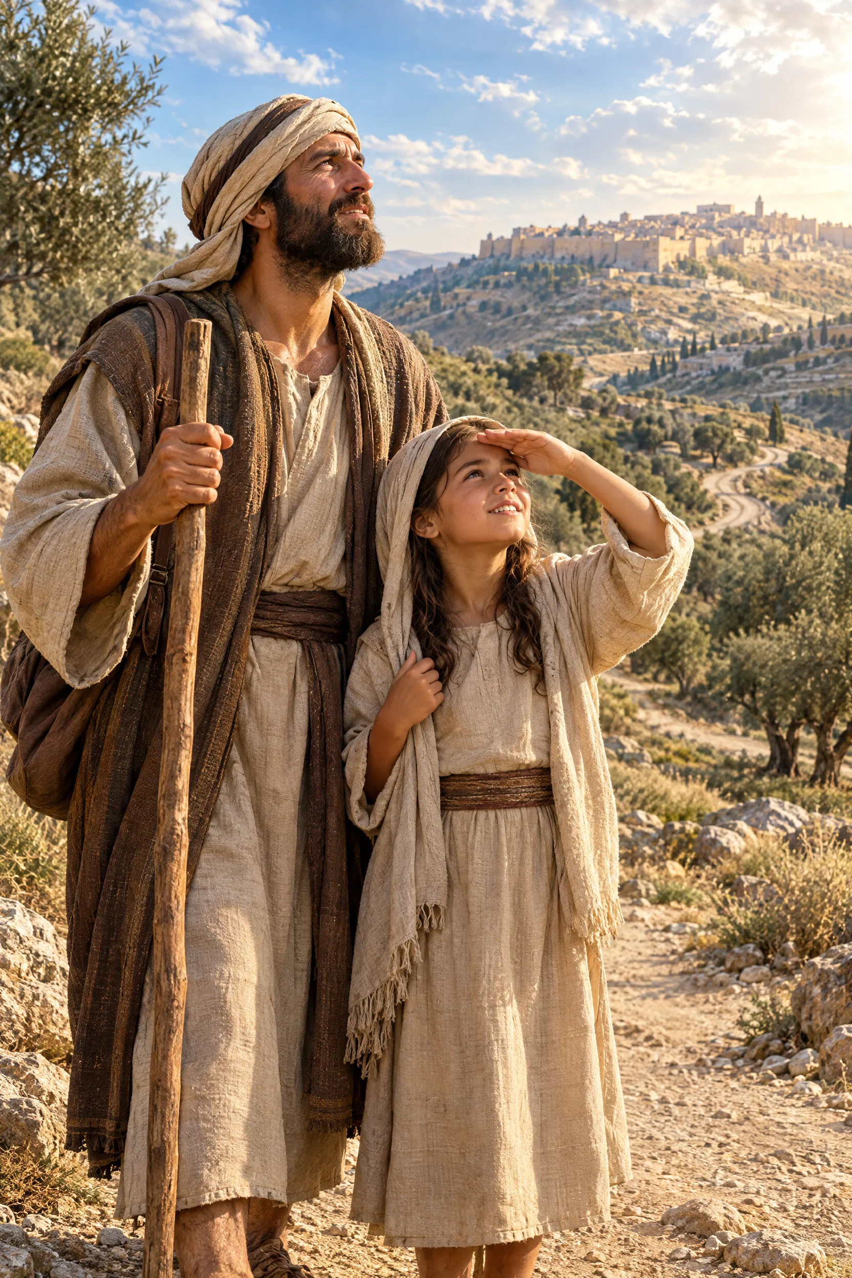 Father and Daughter Lift Their Eyes to the Hills
