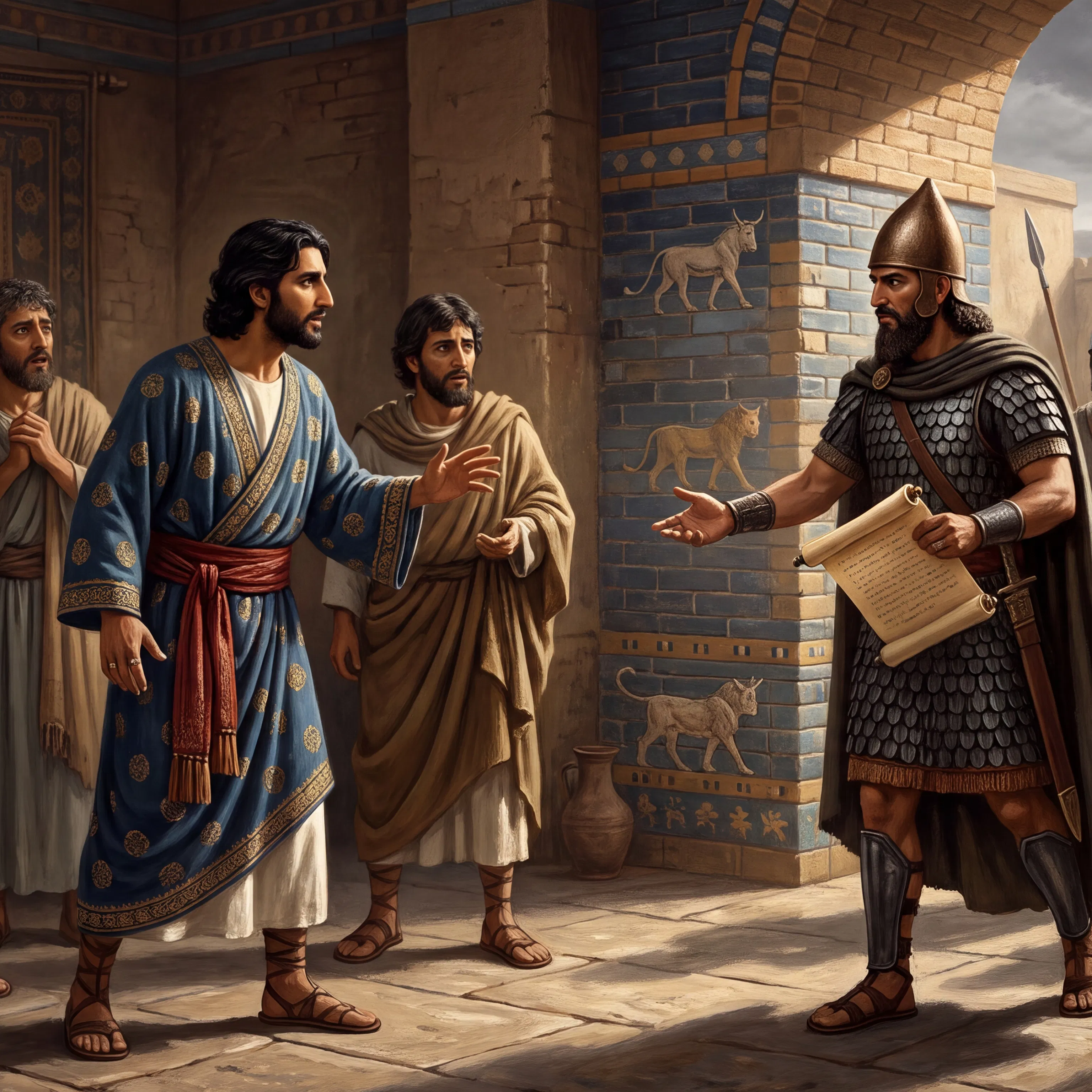Daniel and Companions Face the King's Officer in Babylon