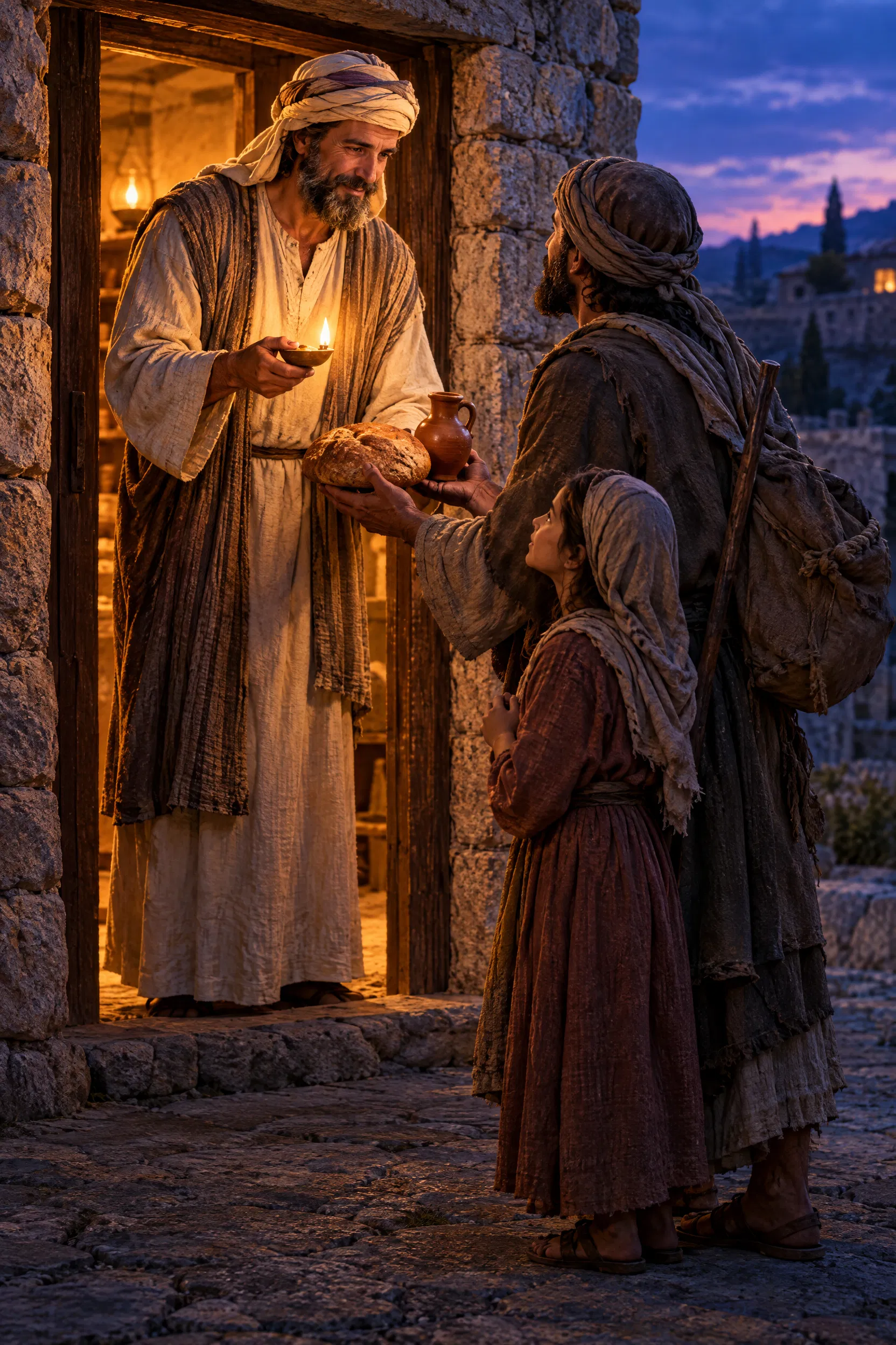 A Man Gives Bread to the Poor