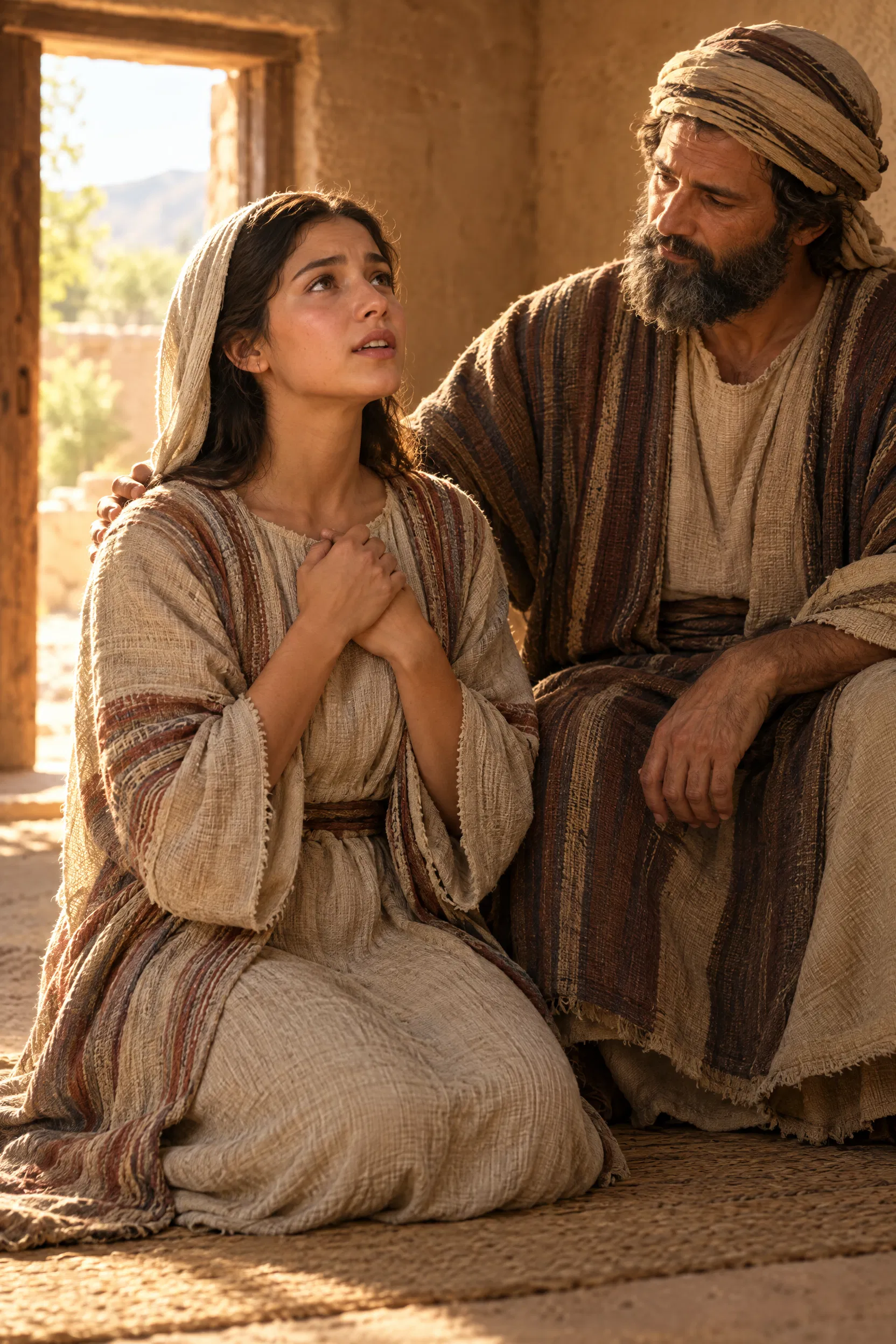 Young Woman Speaks Her Vow Before Her Father