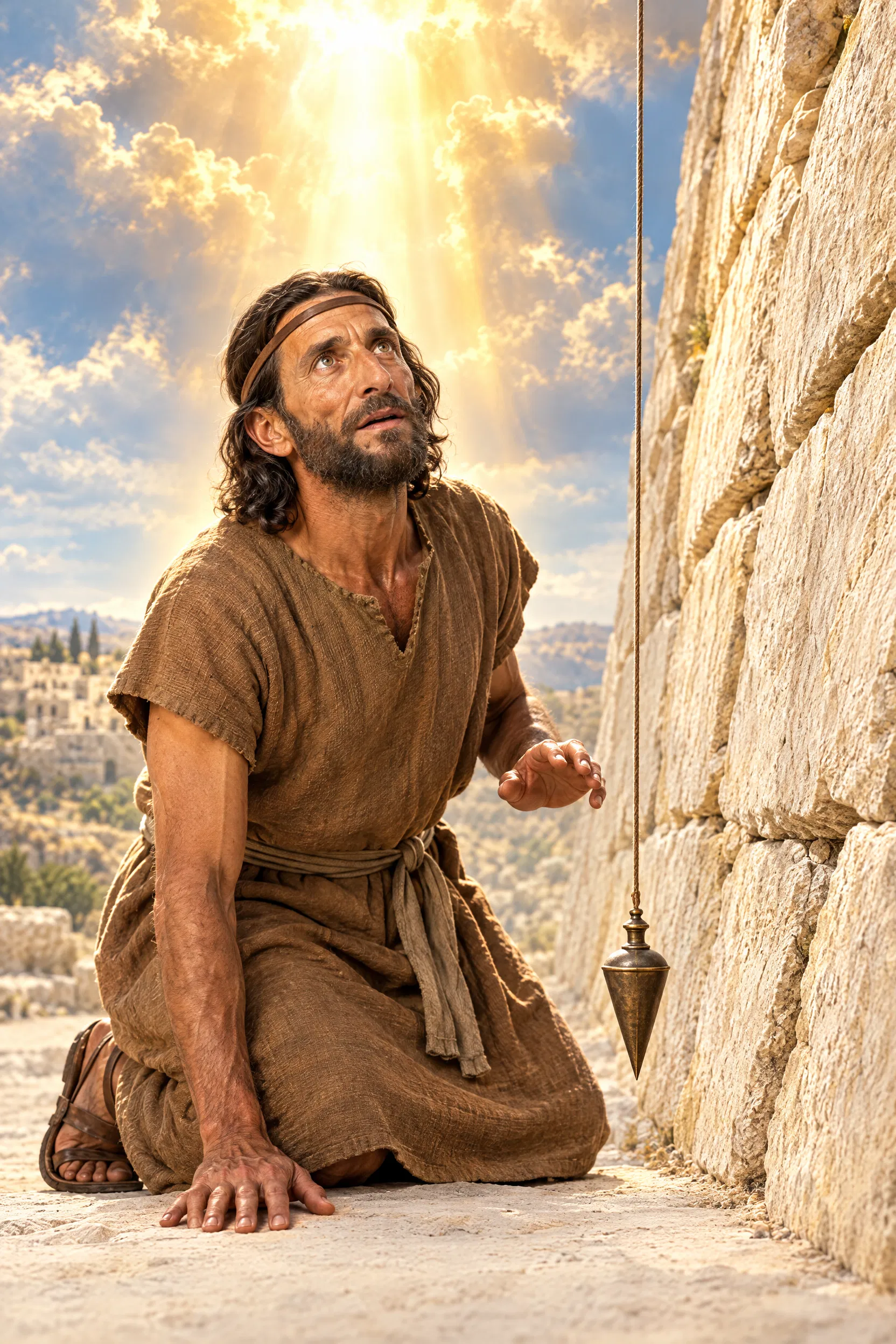 Amos Sees the Plumbline Beside a Crooked Wall