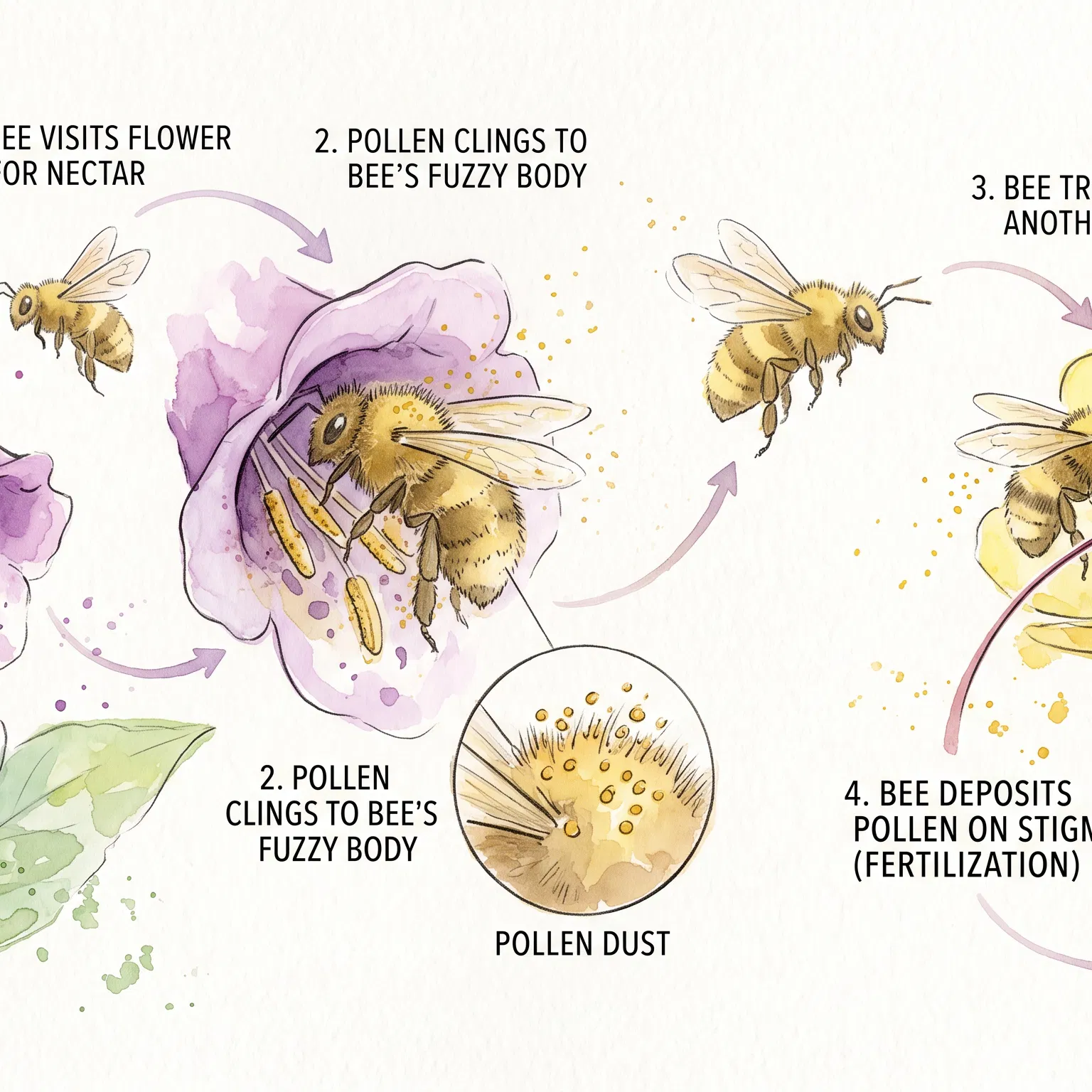 How a Bee Pollinates a Flower