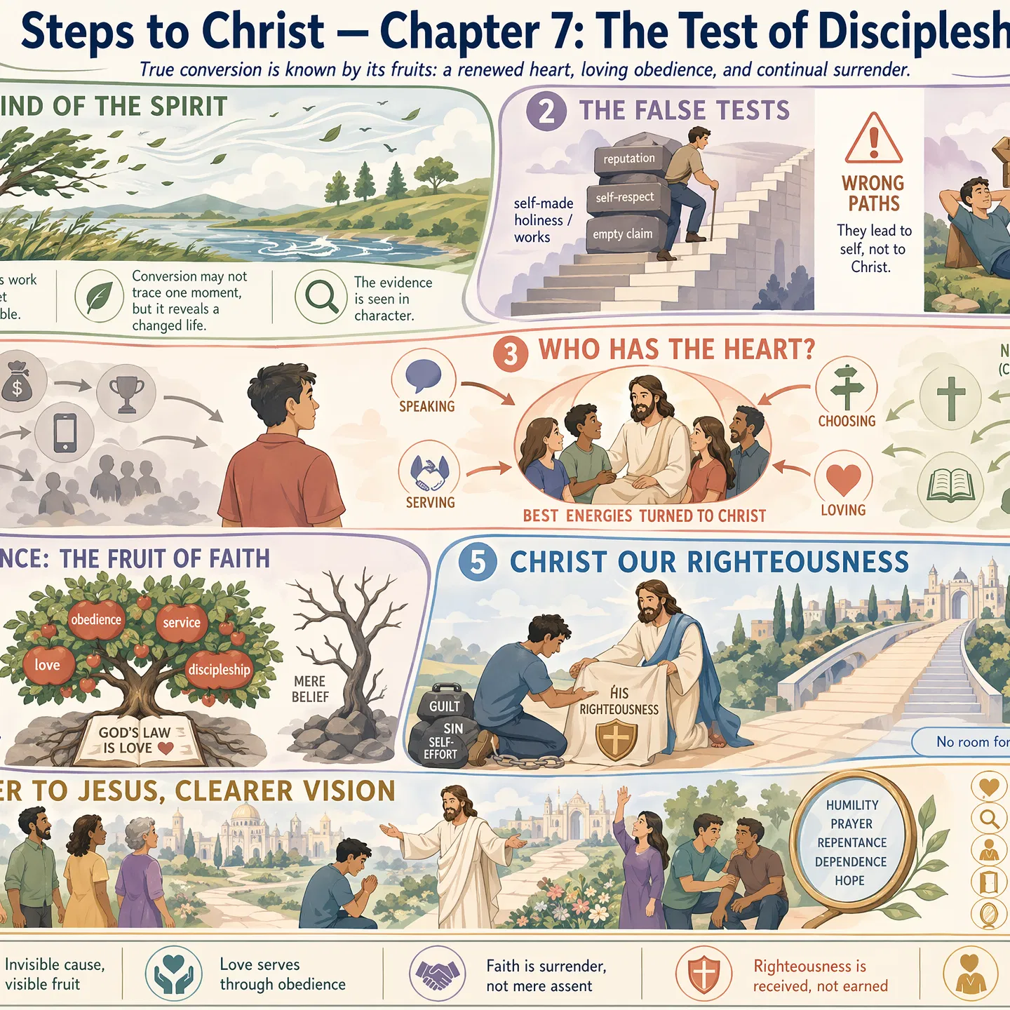 Steps to Christ Chapter 7 The Test of Discipleship Infographic