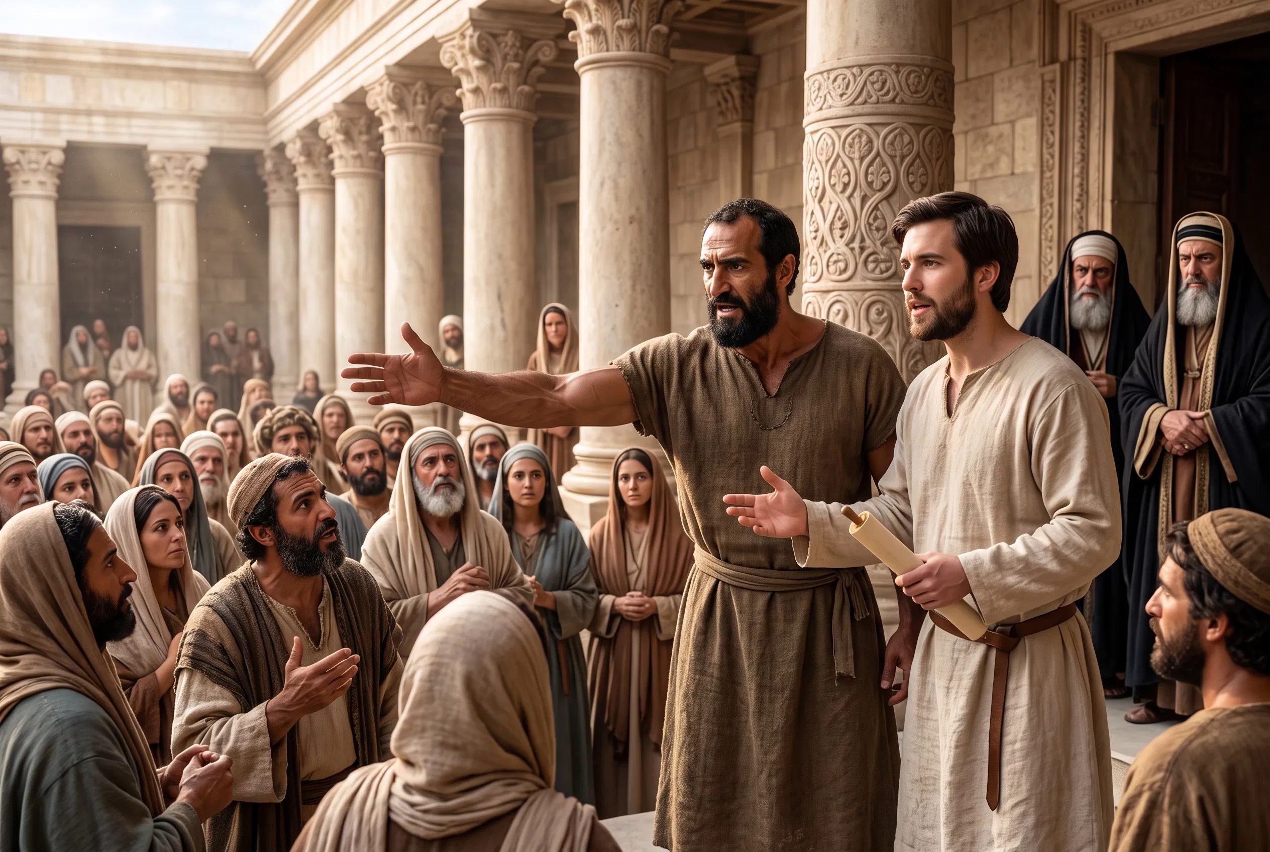 Apostles Proclaiming Truth in the Temple