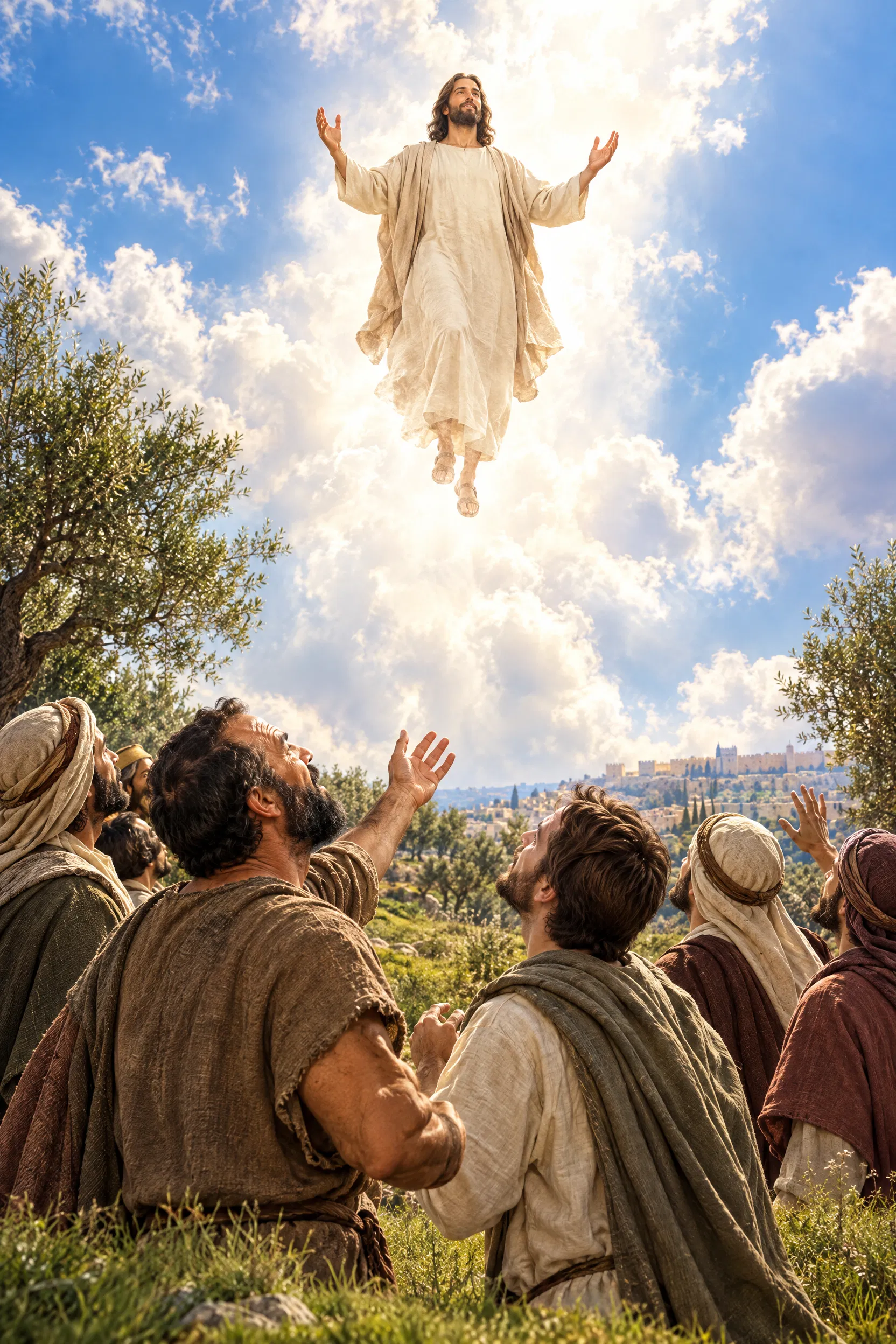 The Apostles Watch Jesus Ascend from the Mount of Olives