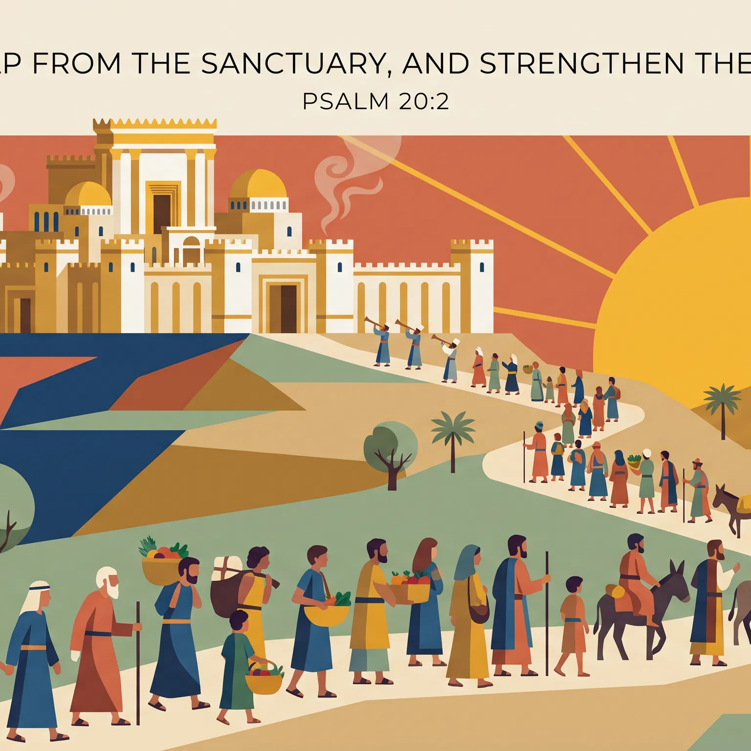 Pilgrims Walk the Winding Road to the Temple
