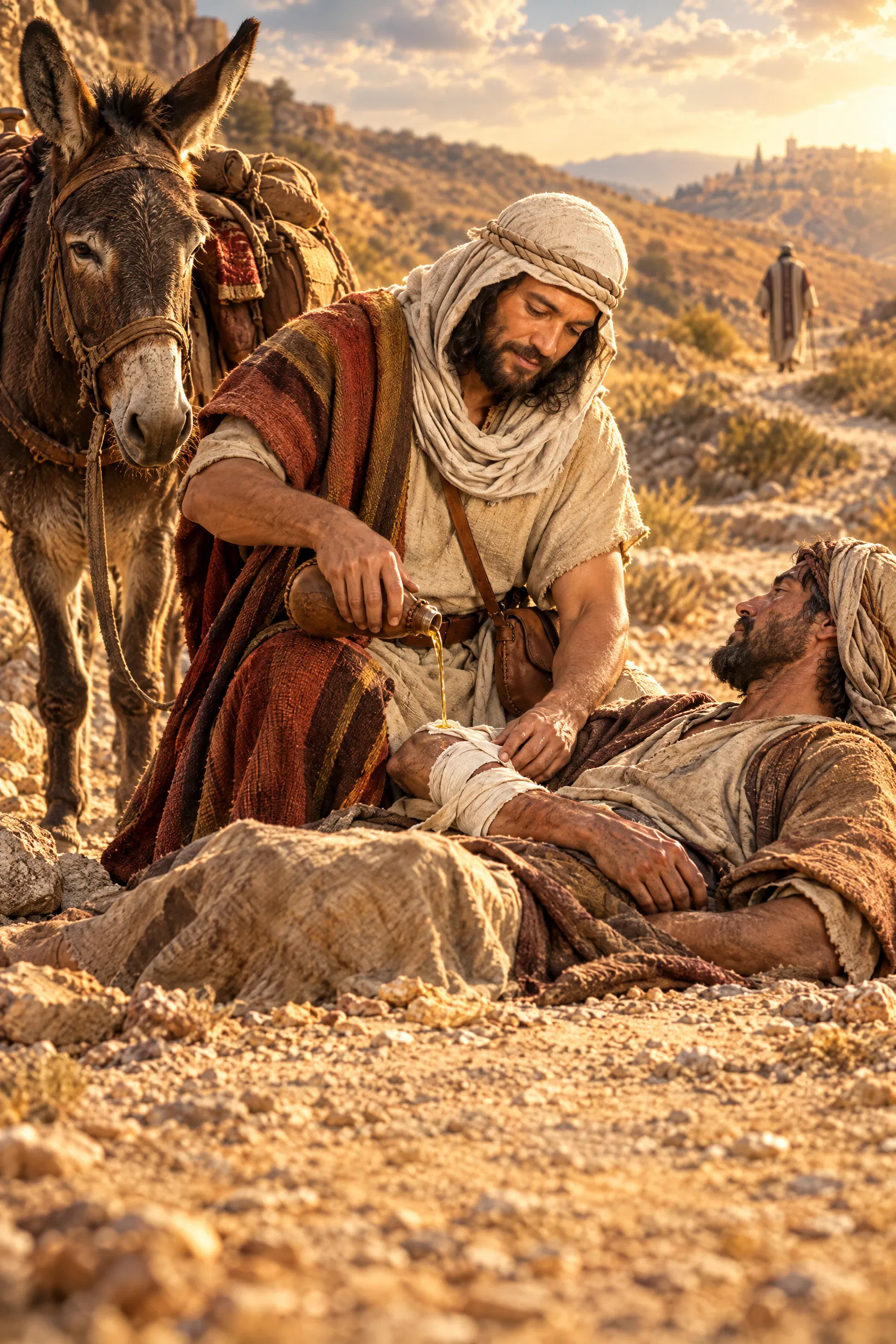 The Good Samaritan Tends the Wounded Man