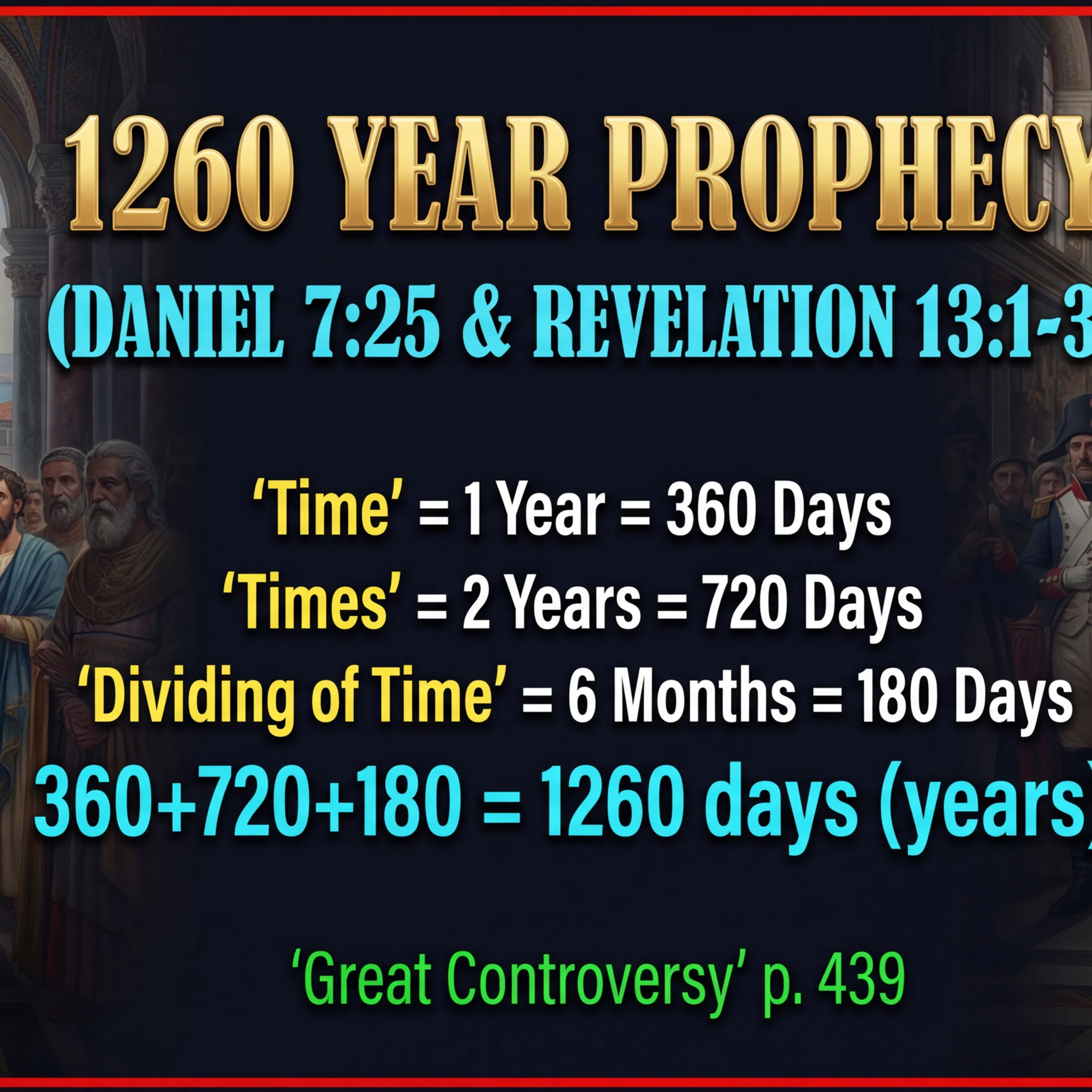 1260 years prophecy chart AD 538 to 1798