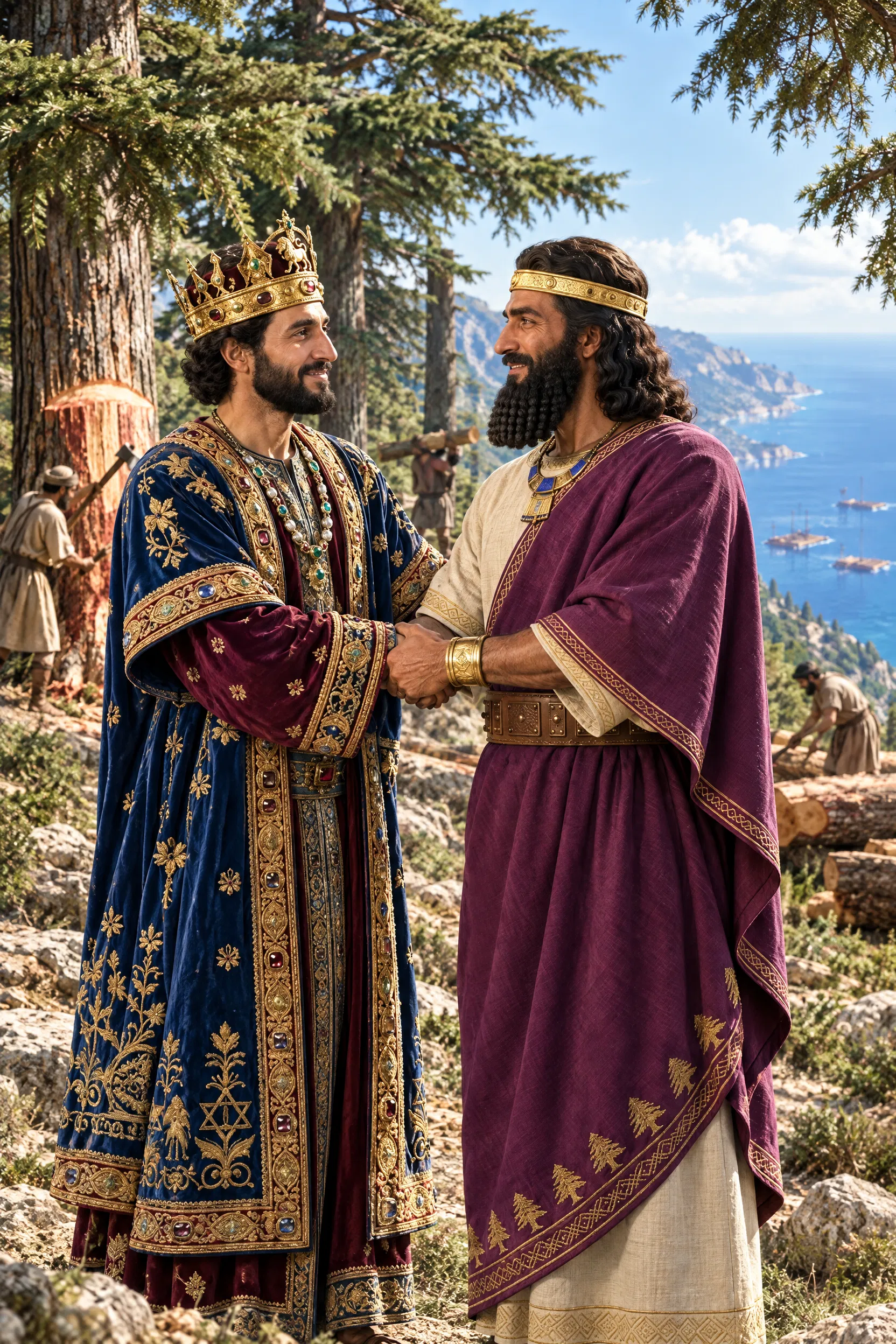 Solomon and Hiram Clasp Hands Among the Cedars