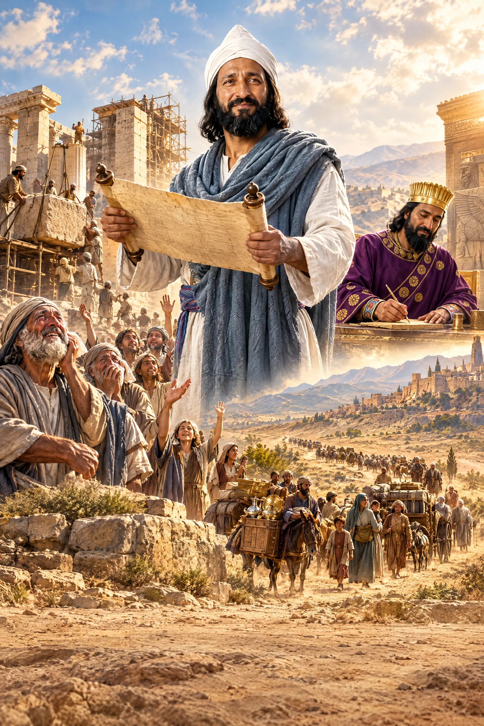 Ezra Reads the Law as Exiles Return to Jerusalem