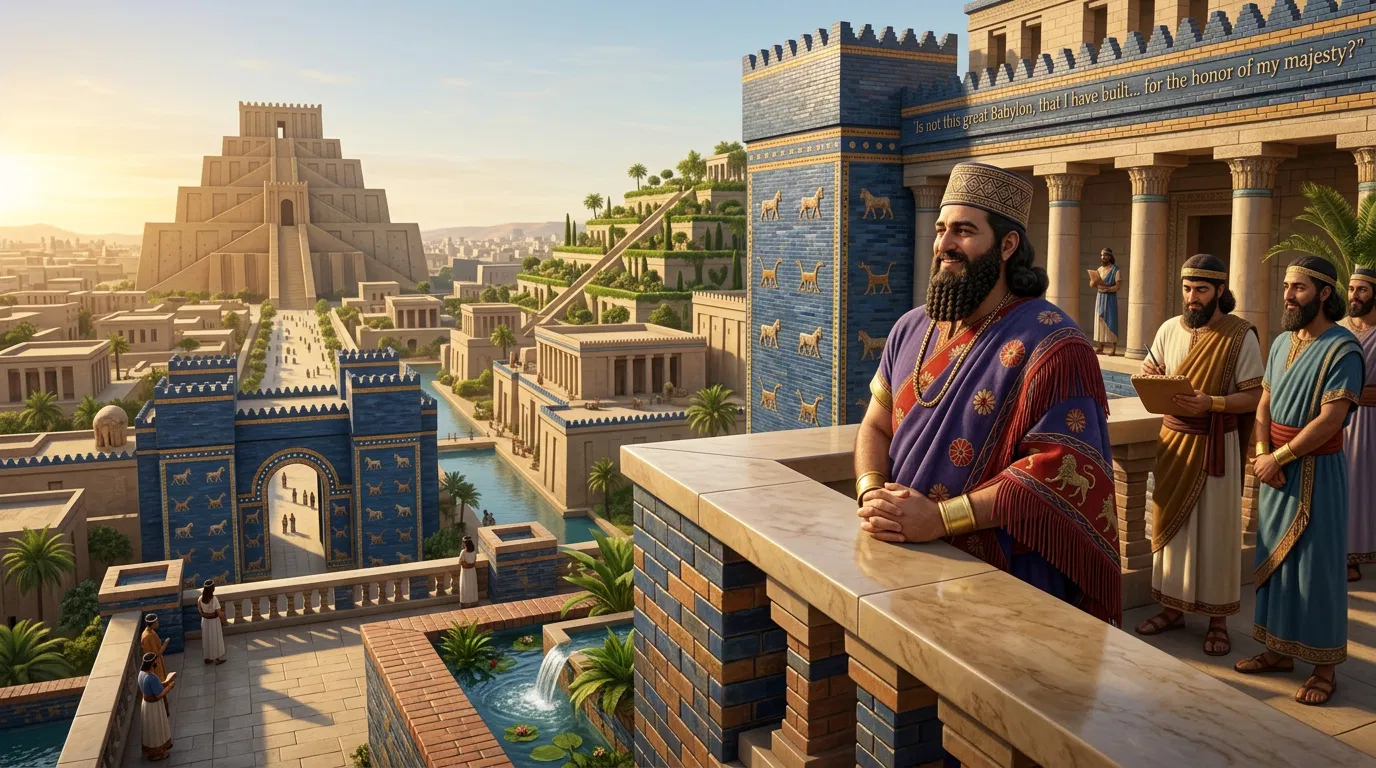 Nebuchadnezzar Admiring Great Babylon from His Palace