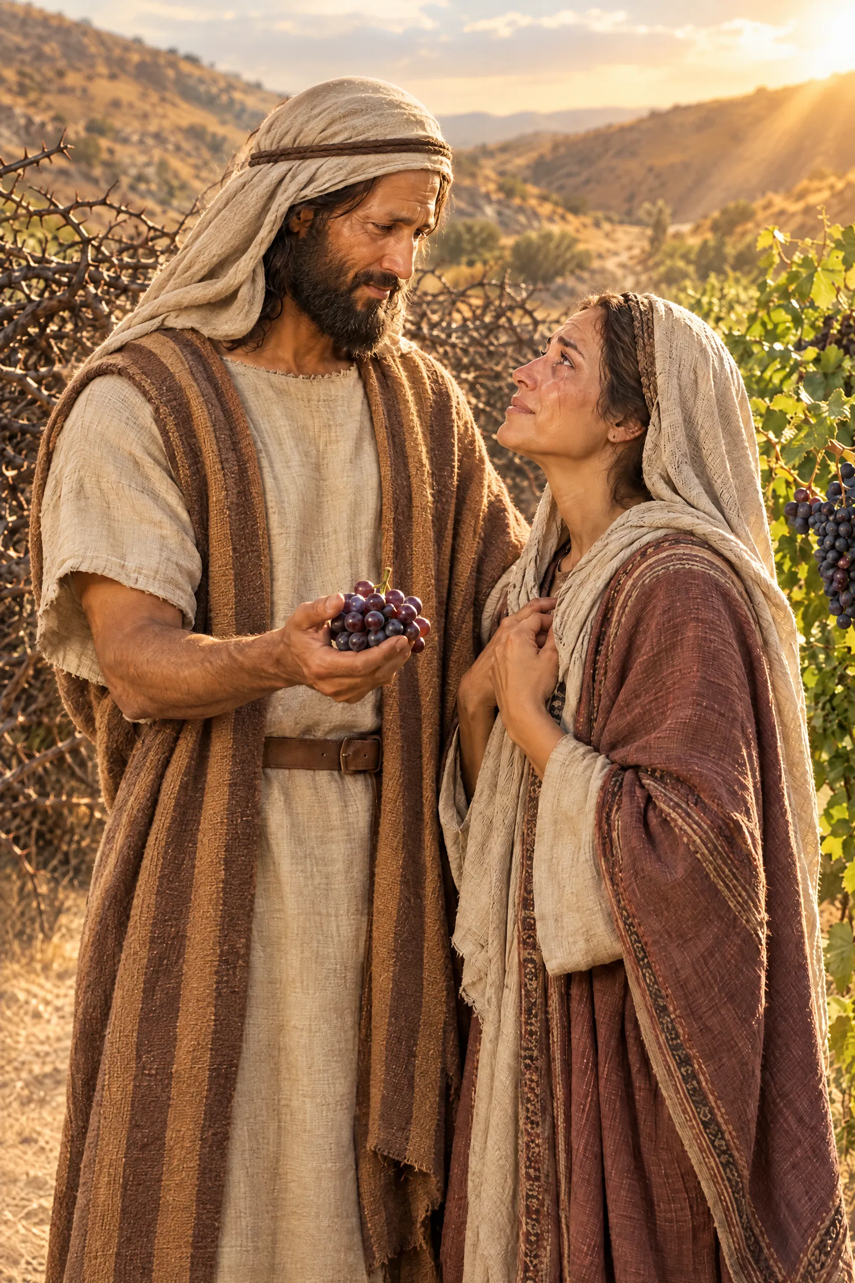 Hosea Offers Grapes to a Weeping Gomer