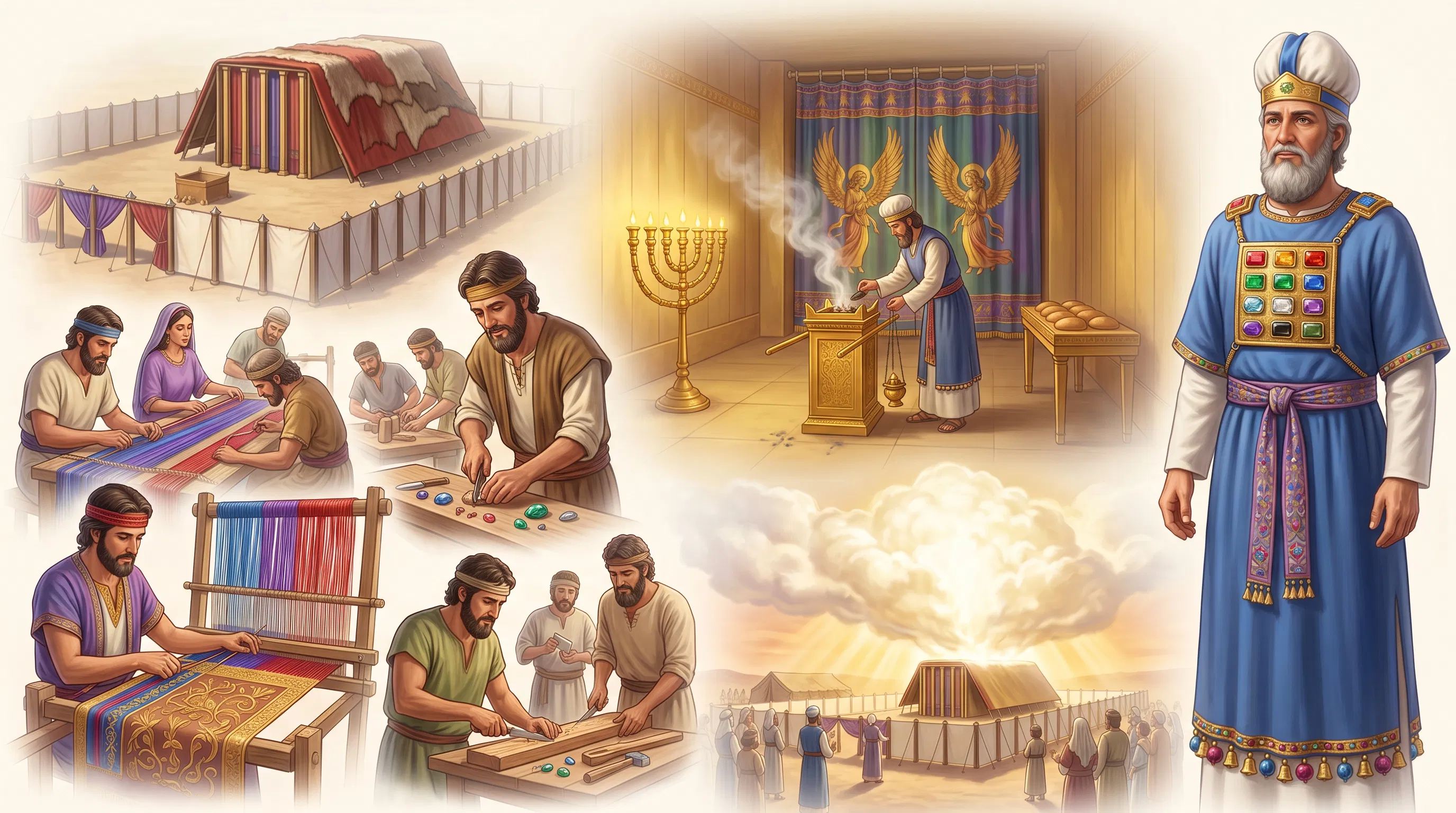 Tabernacle Craftsmen, the High Priest and the Glory Cloud