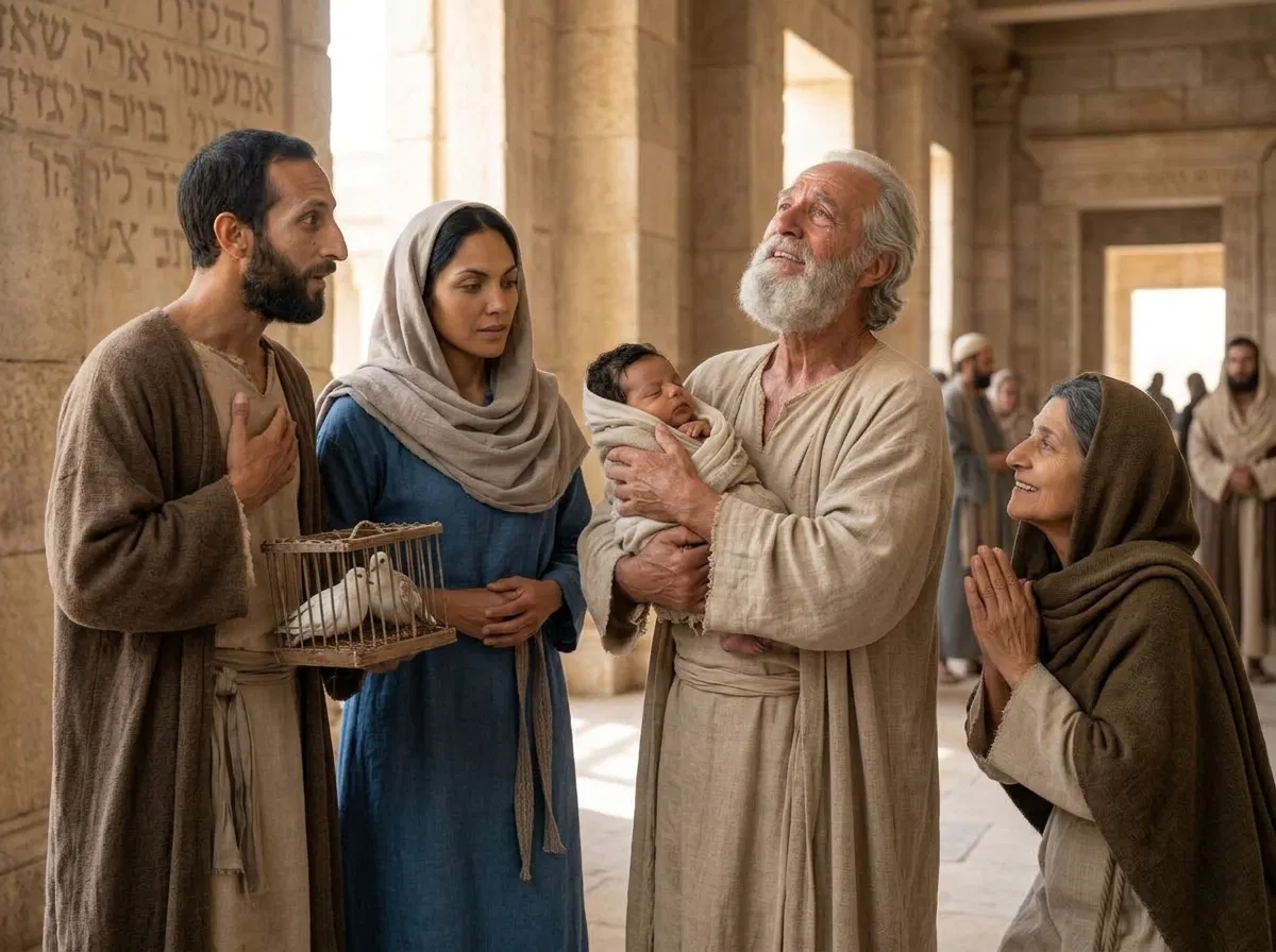 Simeon Holds the Baby Jesus in the Temple
