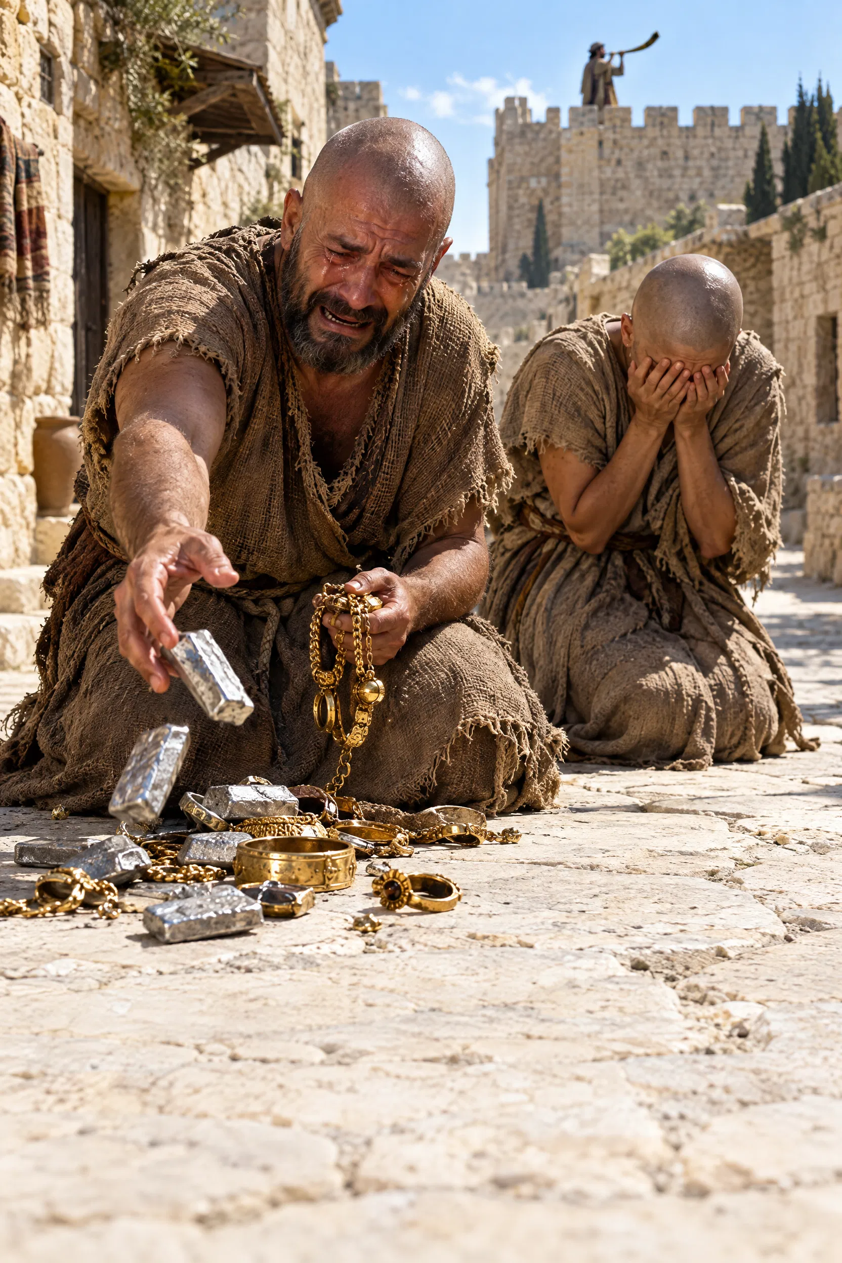 Jerusalem Mourners Throw Their Silver into the Street