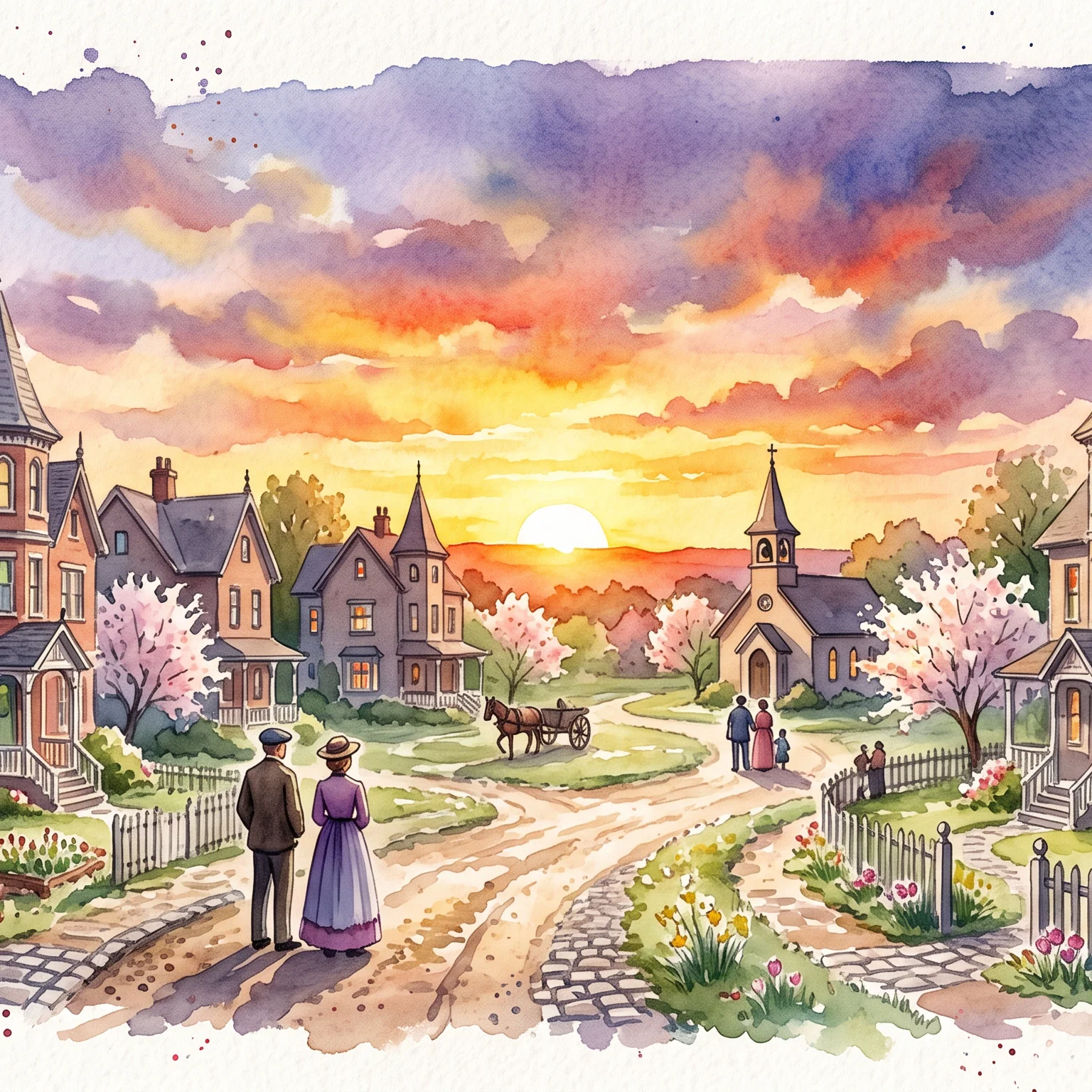 Golden Hour in a Victorian Village