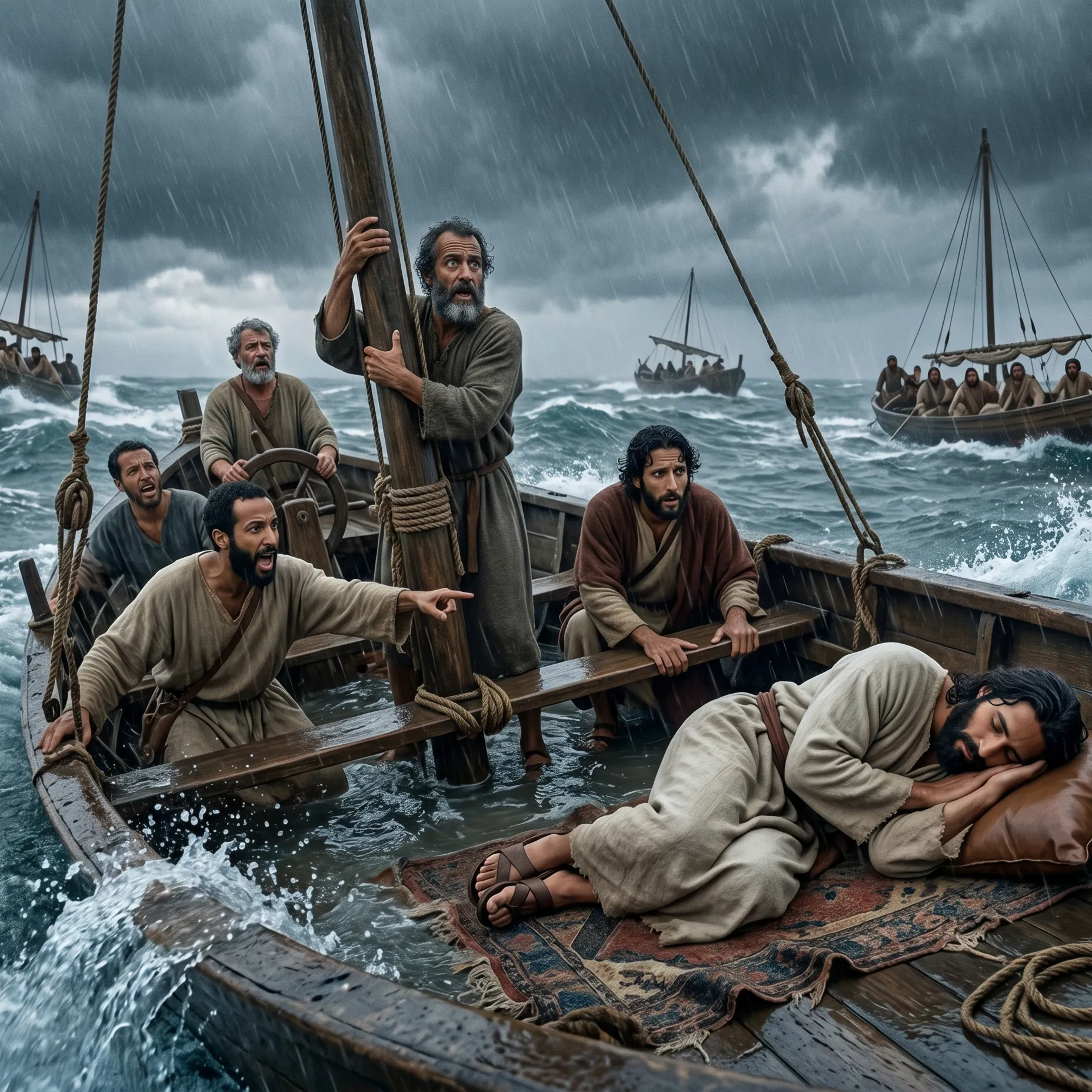 Jesus Asleep in the Boat During the Storm