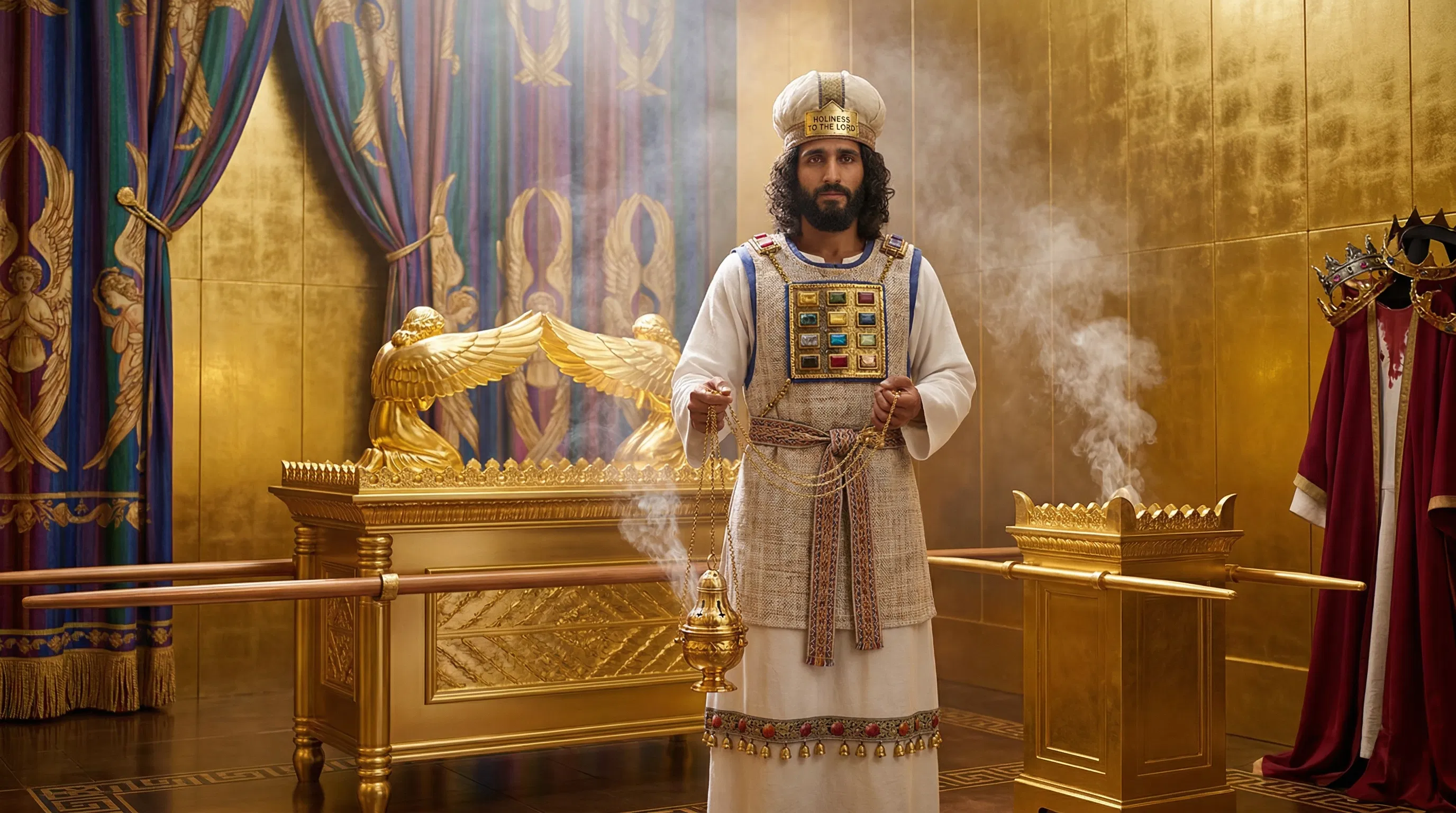 The High Priest Stands Before the Ark with Incense