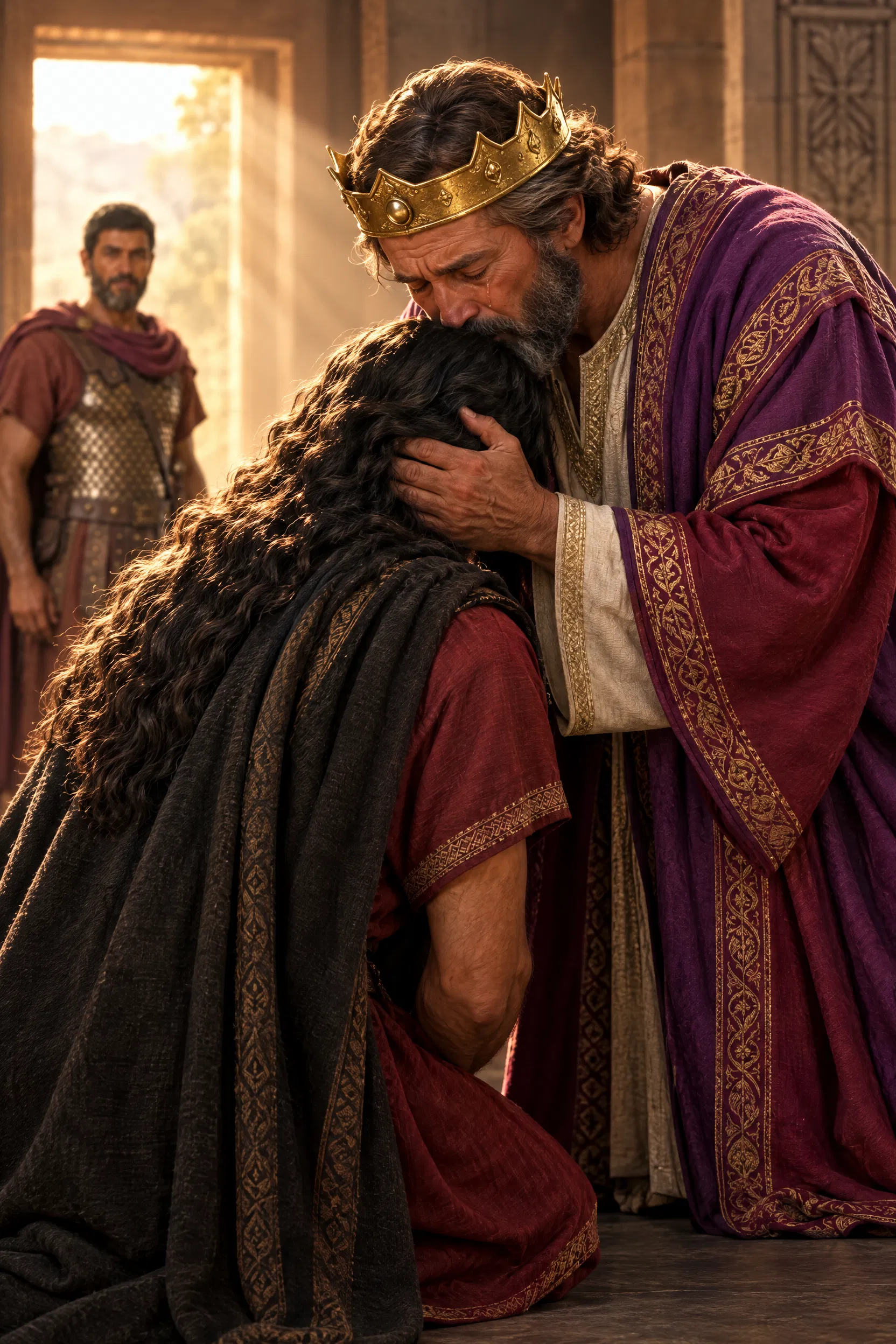 David Kisses Absalom After His Return