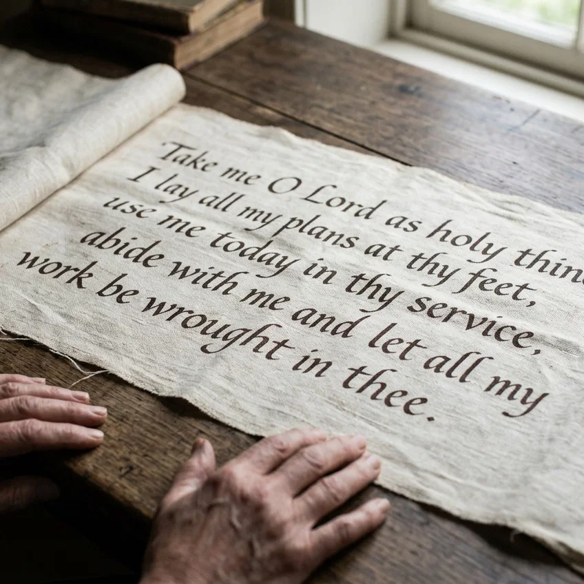 Surrendered Plans Upon Sacred Linen