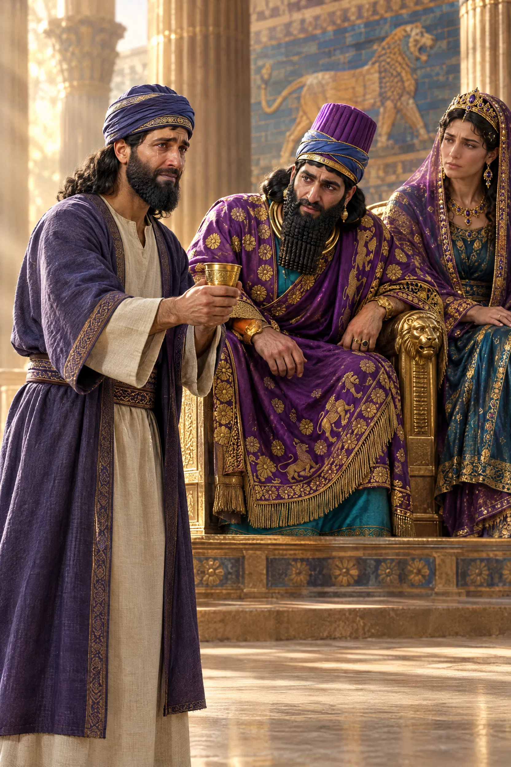 Nehemiah Offers the Cup to King Artaxerxes