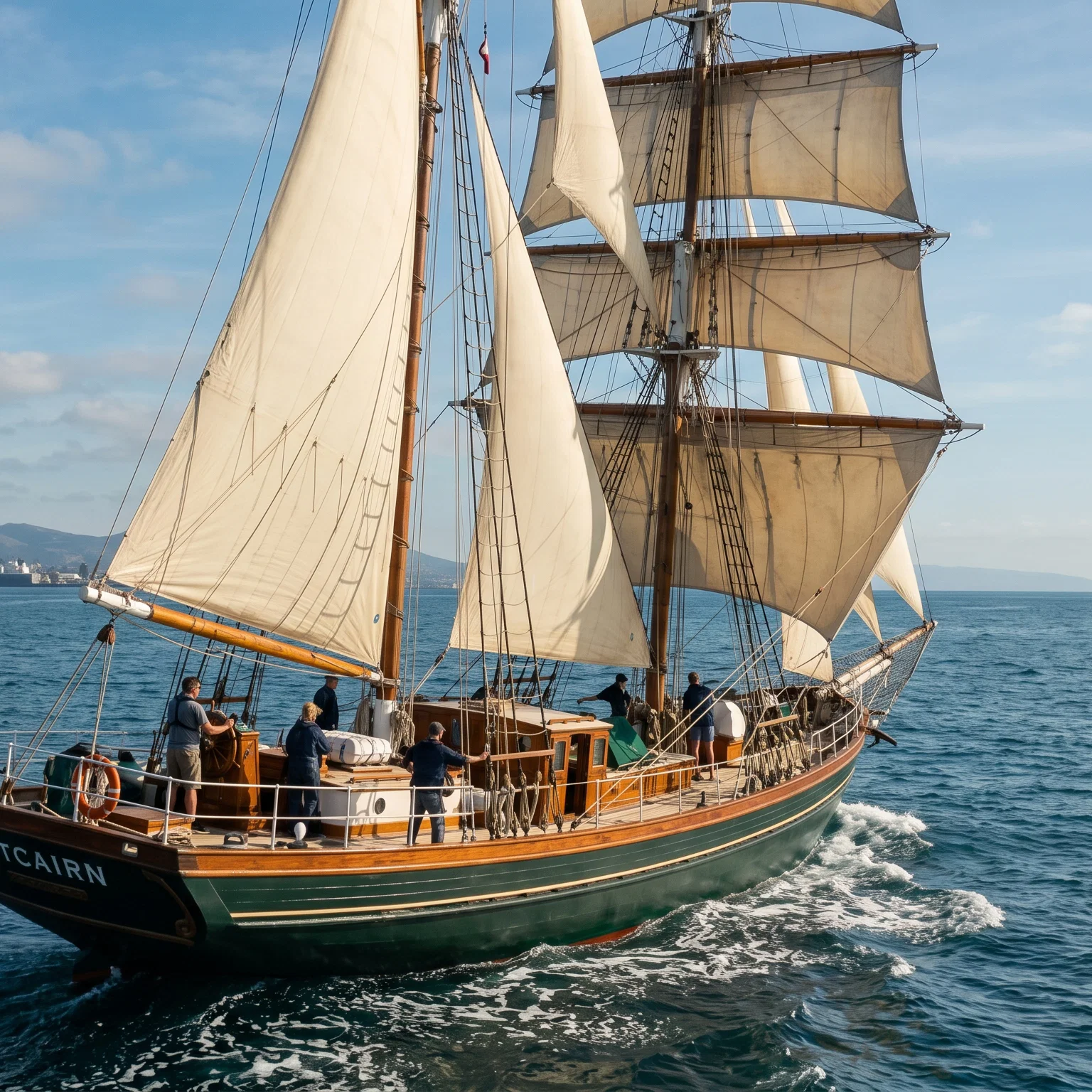 The Pitcairn Sails Toward Distant Shores