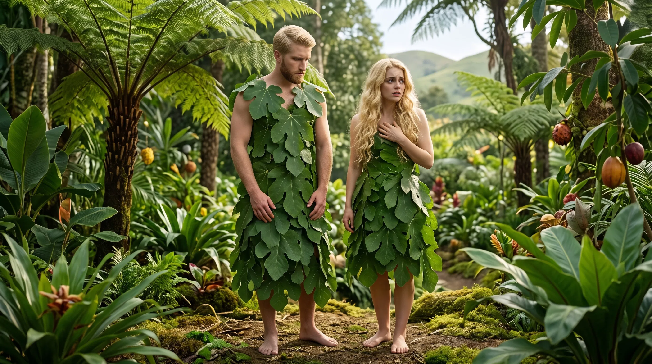 Adam and Eve Clothed in Fig Leaves