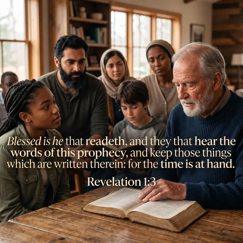 Group Studying the Bible Together at a Table