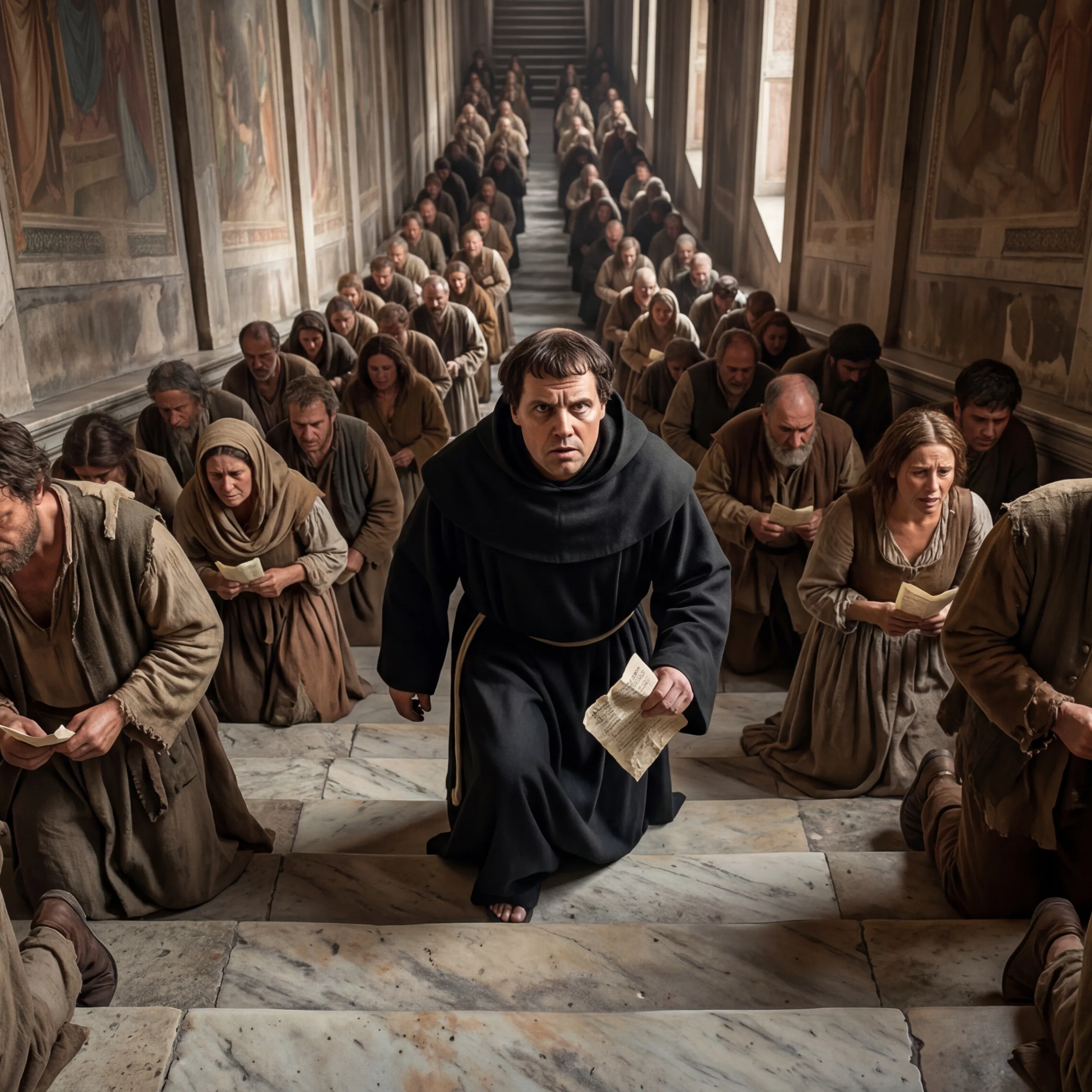 Martin Luther Climbing the Holy Stairs in Rome