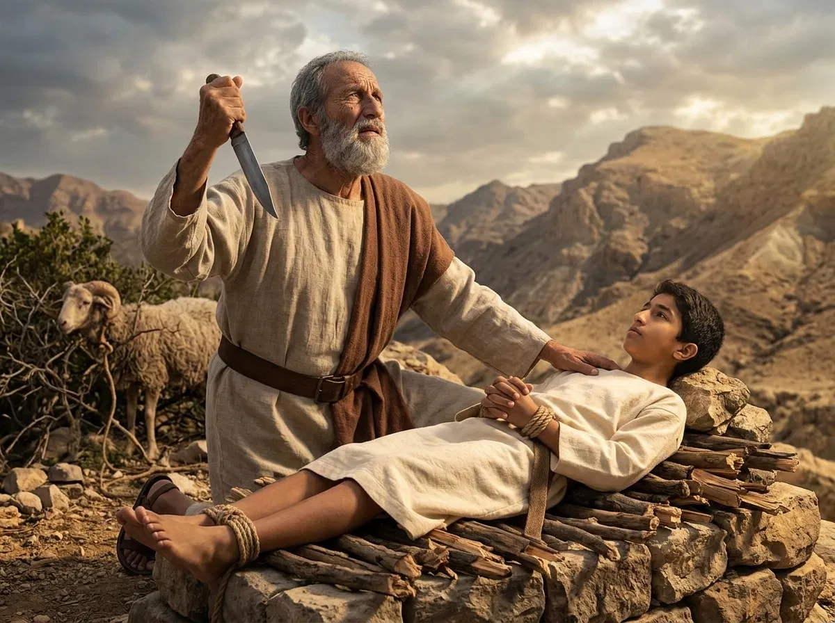 Abraham Raises the Knife Over Isaac on the Altar