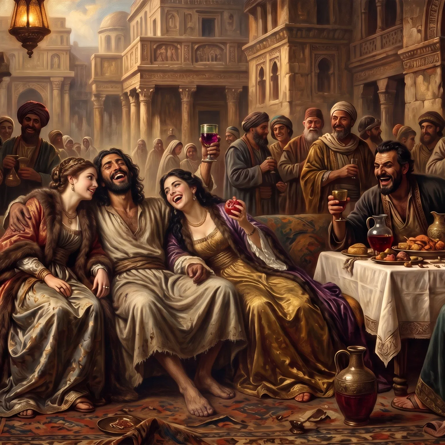 Prodigal Son Feasting With Companions