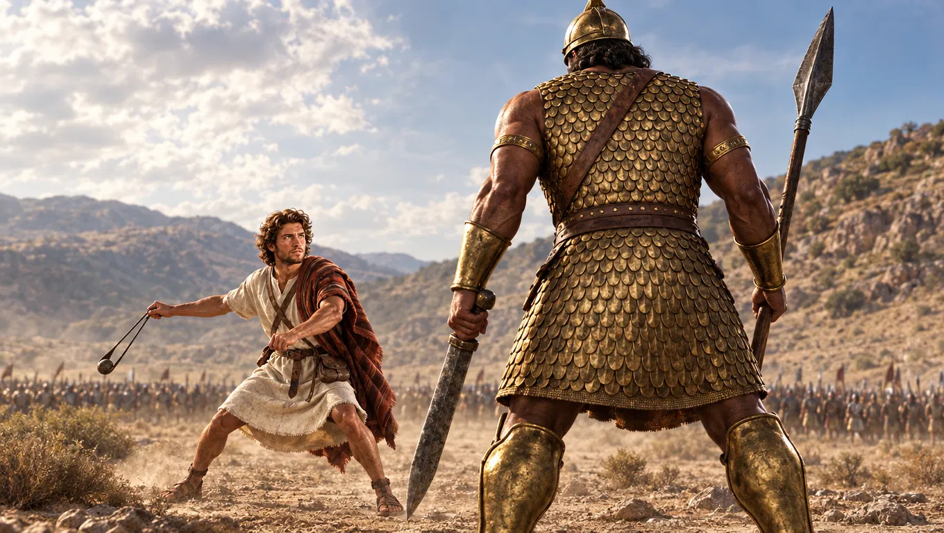 David Faces Goliath in the Valley of Elah