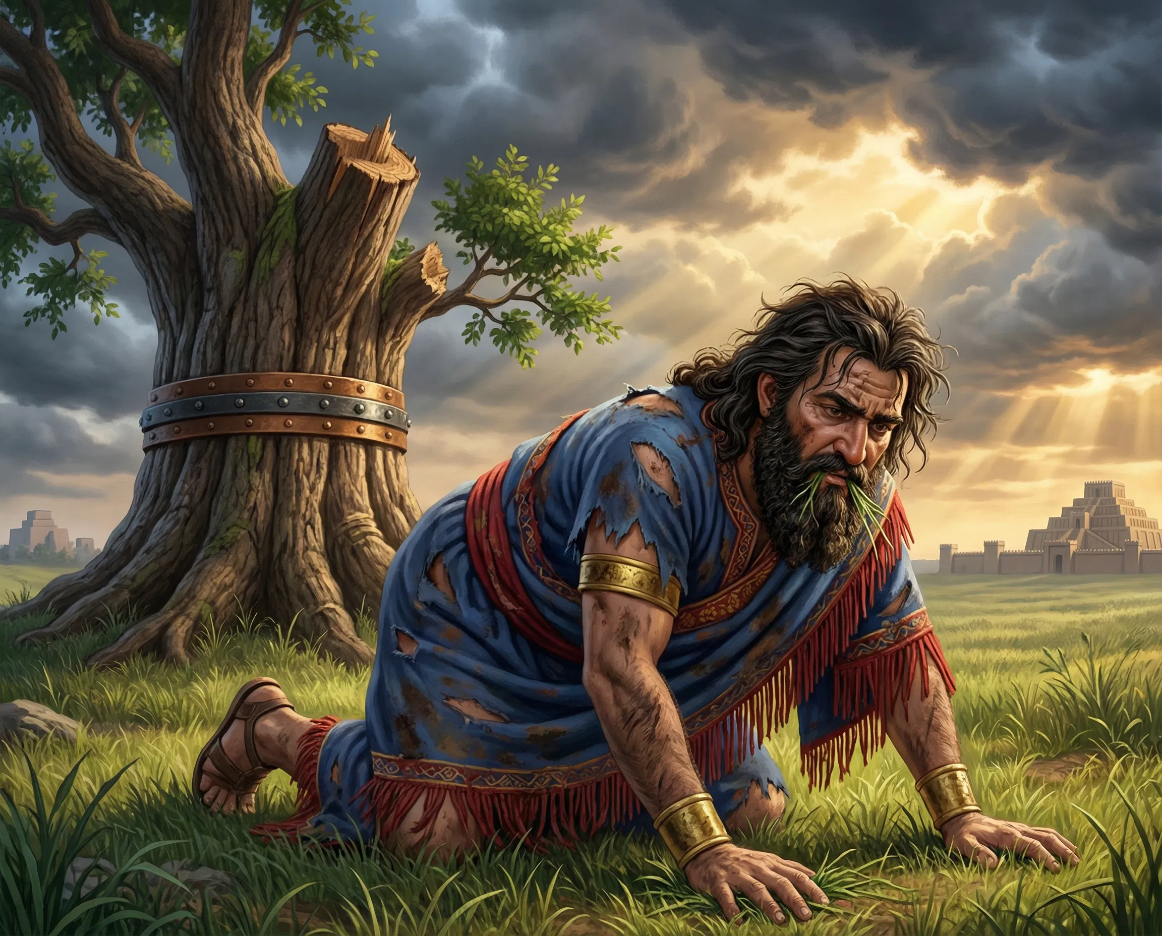 Nebuchadnezzar Eating Grass Beside the Banded Stump