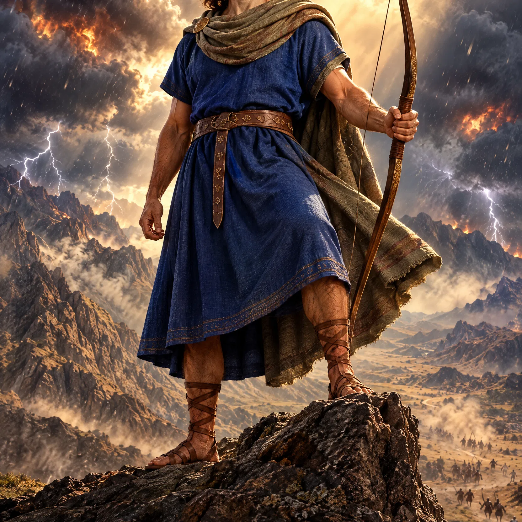 King David on a Crag Beneath a Storm