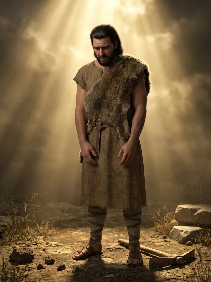 Cain Standing with Downcast Face