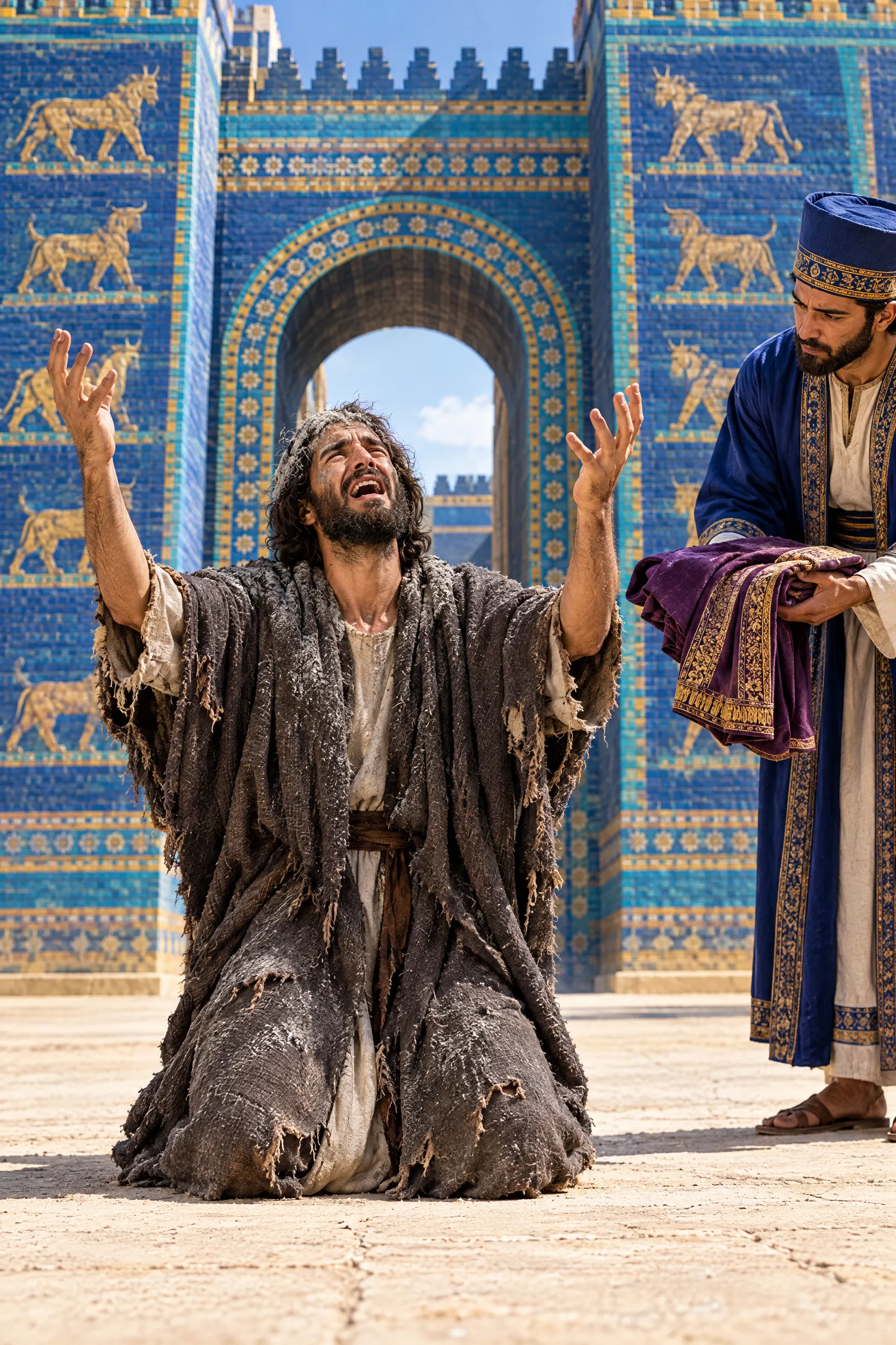 Mordecai Mourns in Sackcloth Outside the King's Gate
