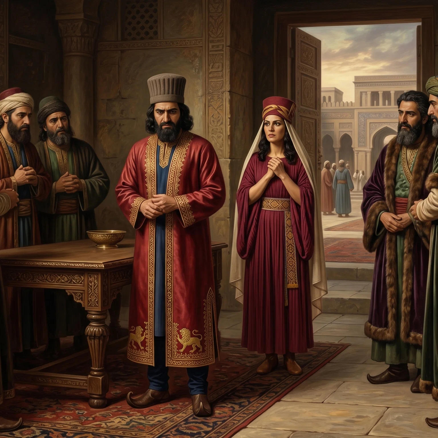 Haman Conspiring Within His Palace Walls