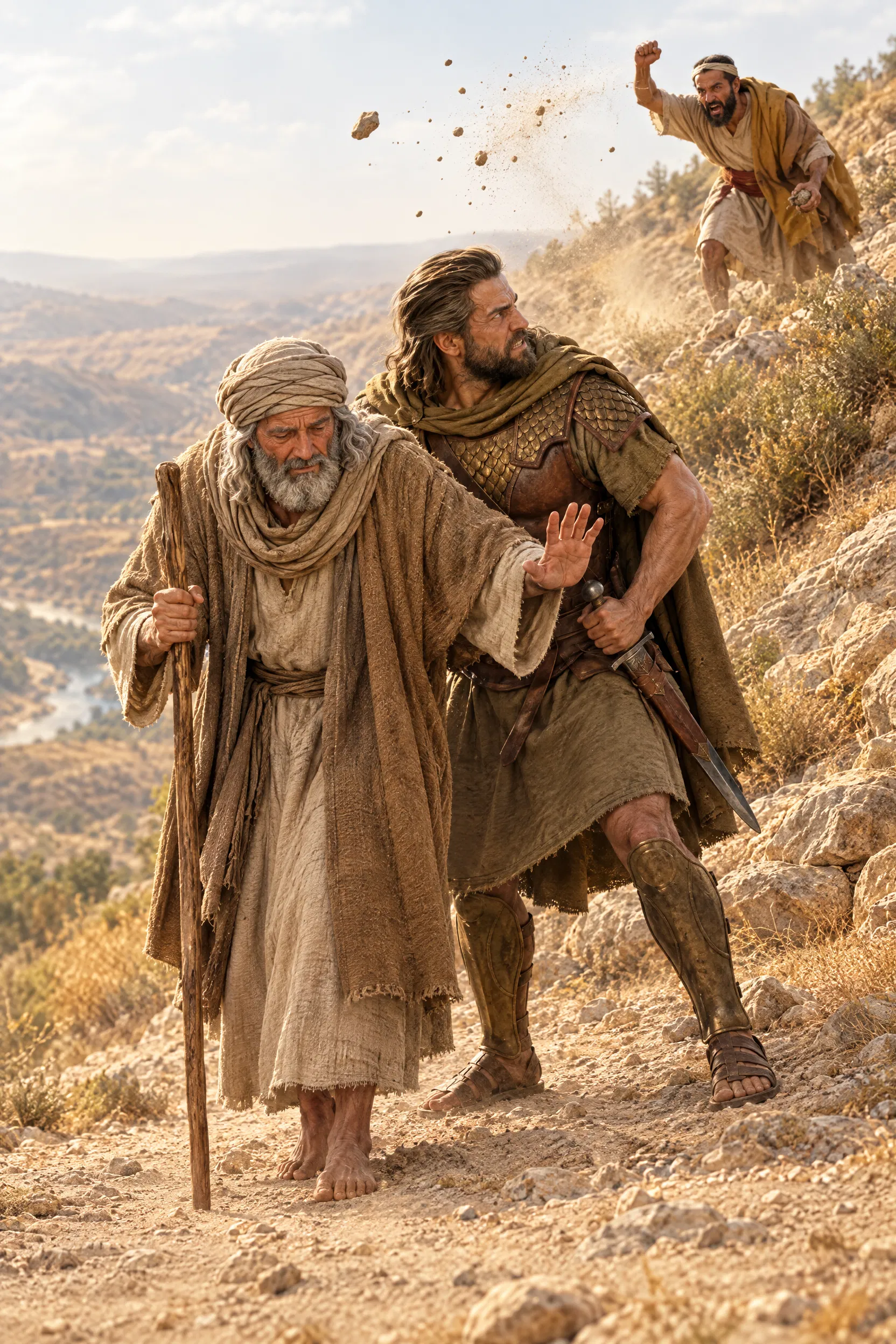Shimei Curses David on the Road to Bahurim